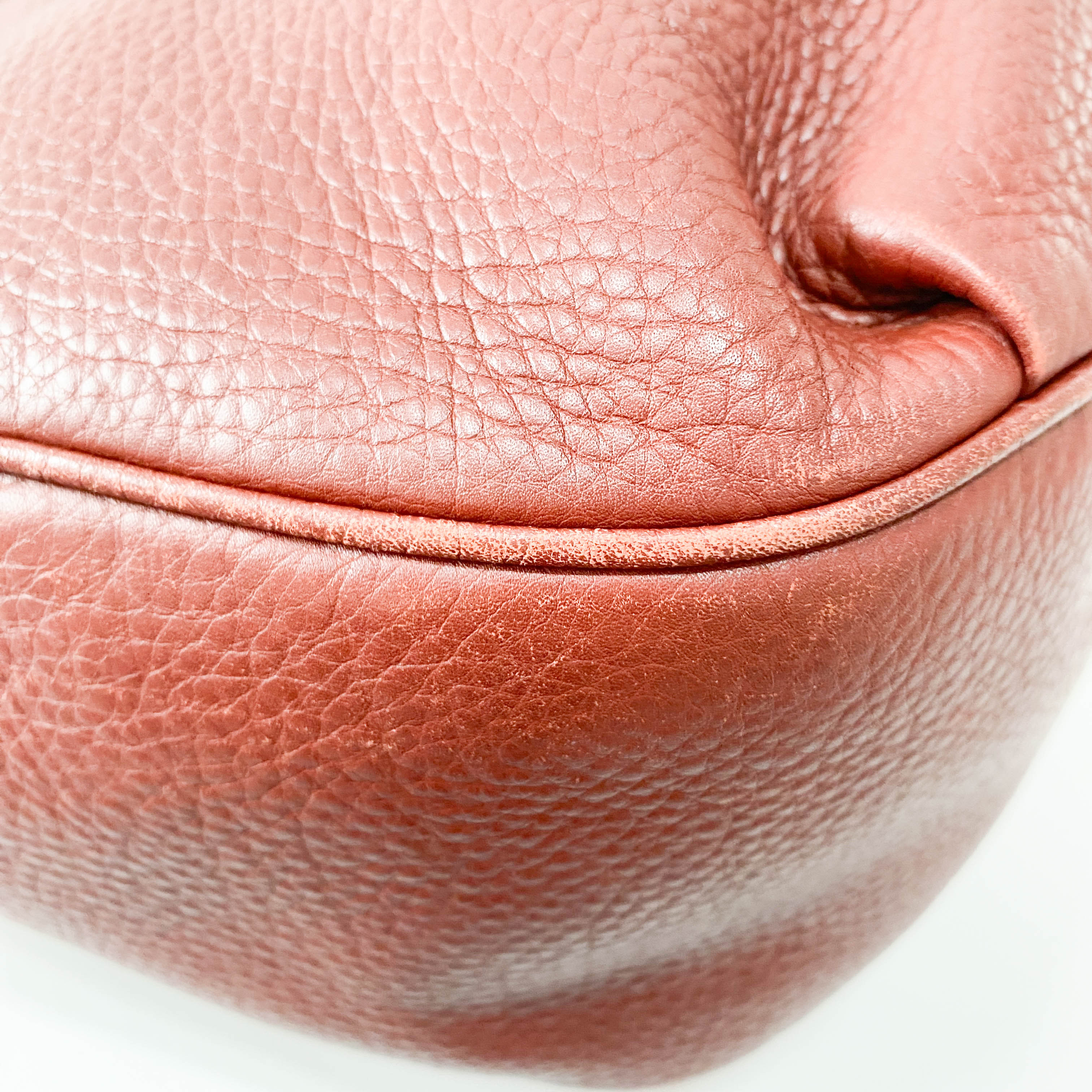 Horsebit Burgundy Leather Hobo Shoulder Bag