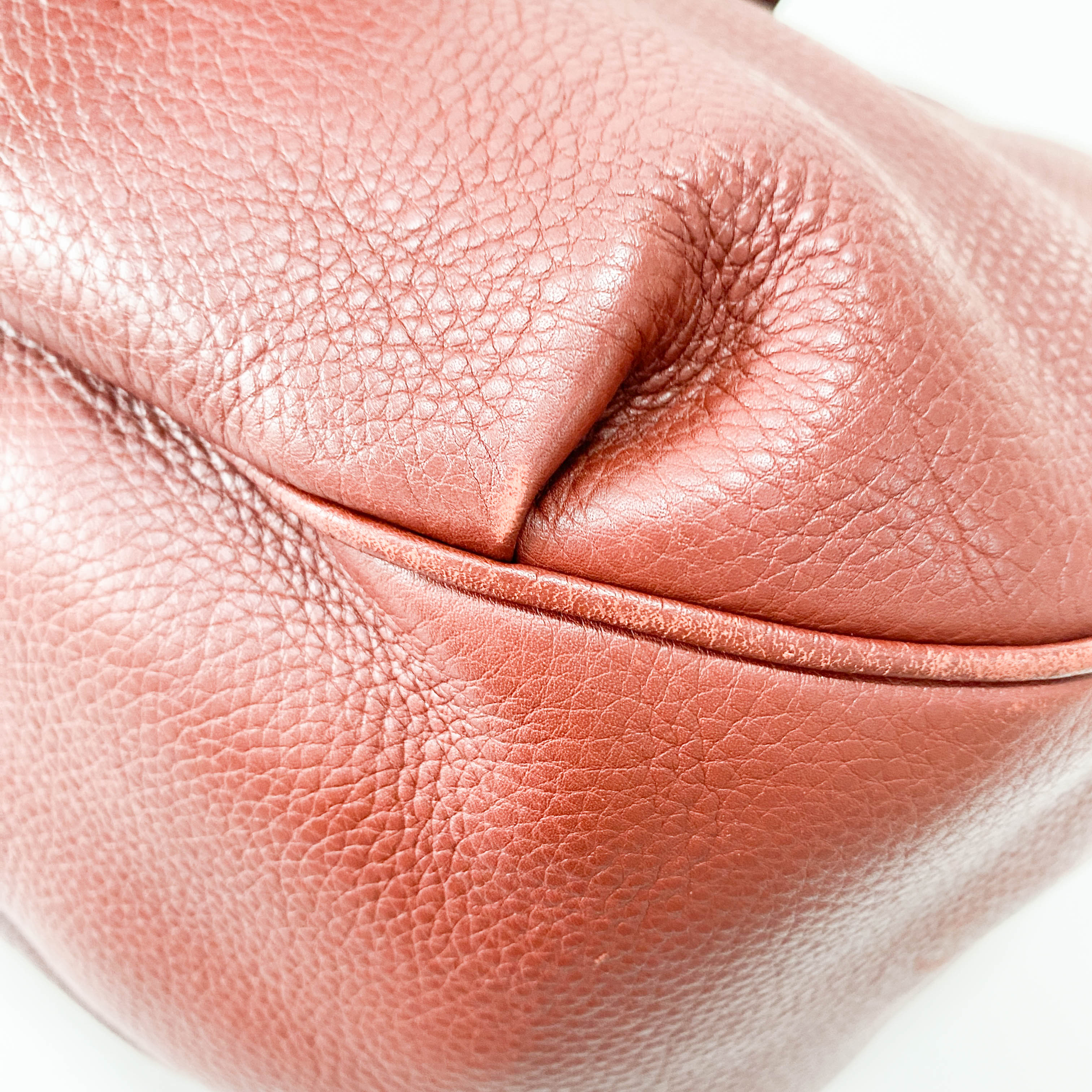 Horsebit Burgundy Leather Hobo Shoulder Bag