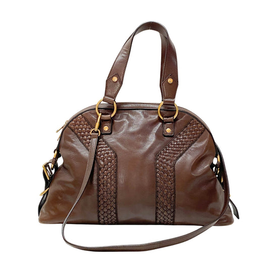 Muse Brown Calfskin Leather Two Way Bag