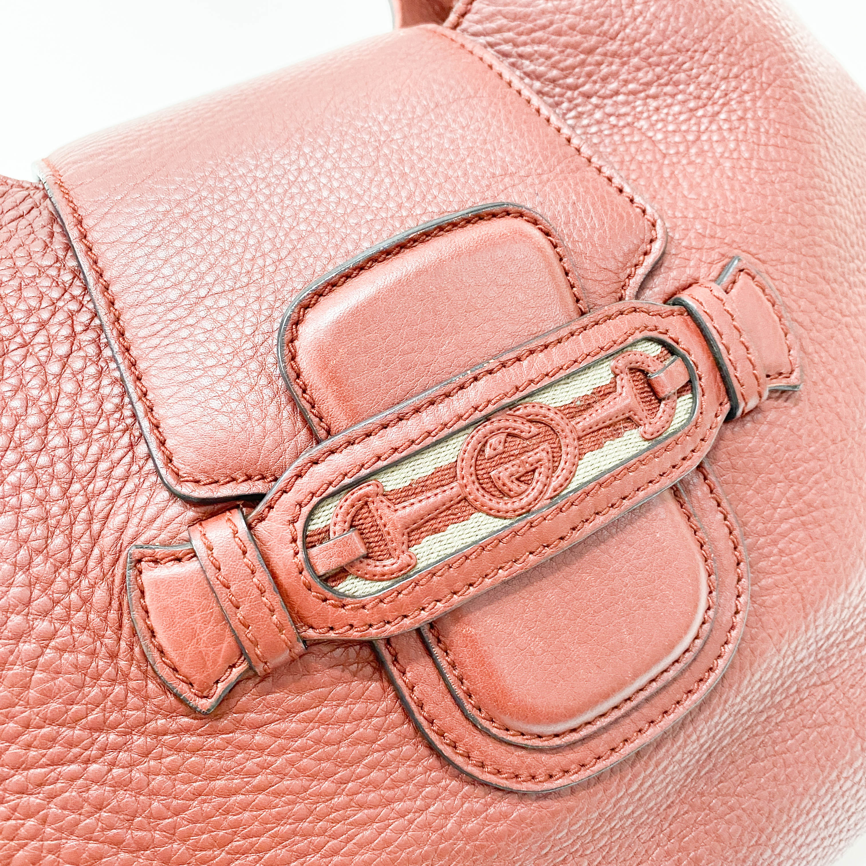 Horsebit Burgundy Leather Hobo Shoulder Bag