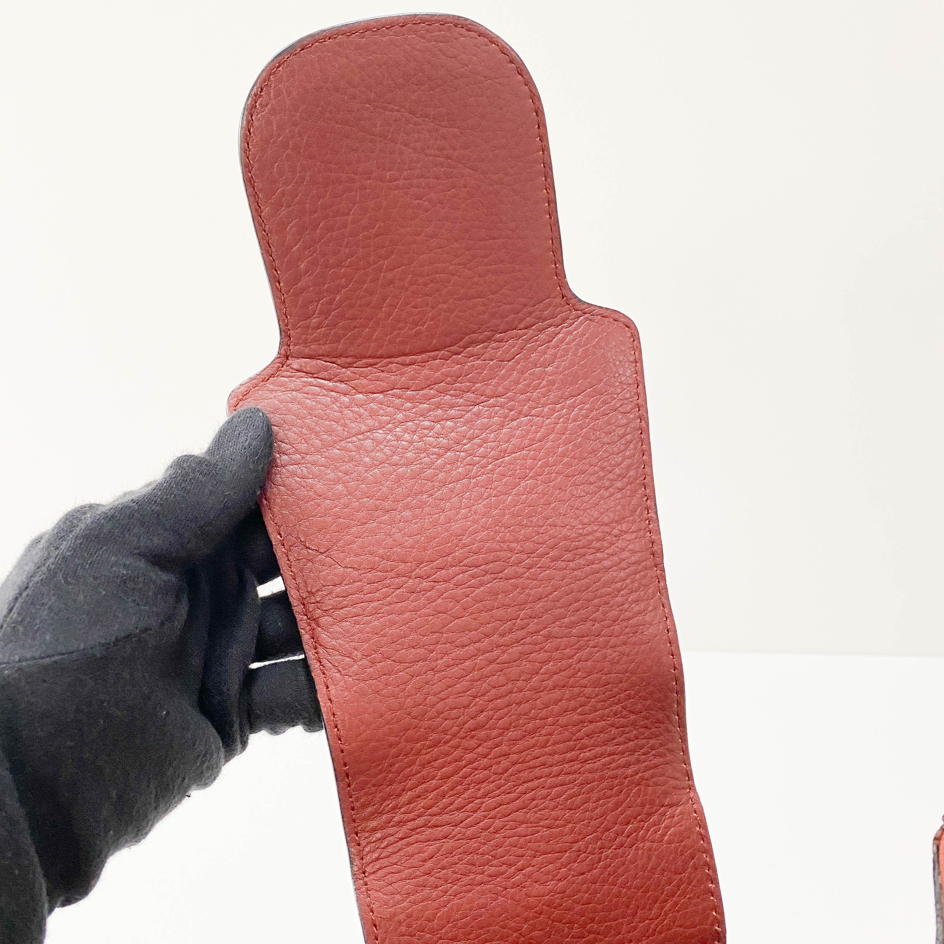 Horsebit Burgundy Leather Hobo Shoulder Bag