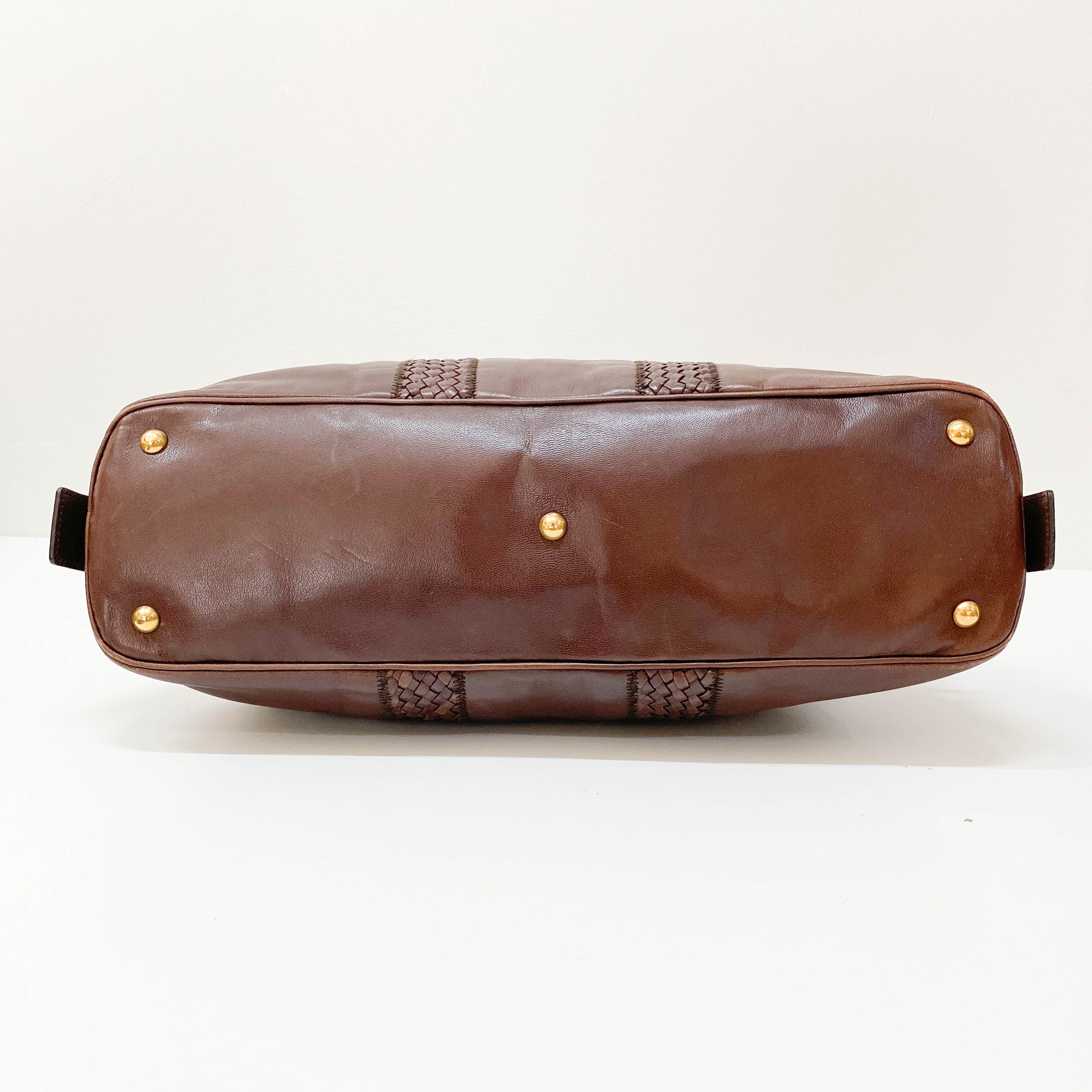 Muse Brown Calfskin Leather Two Way Bag