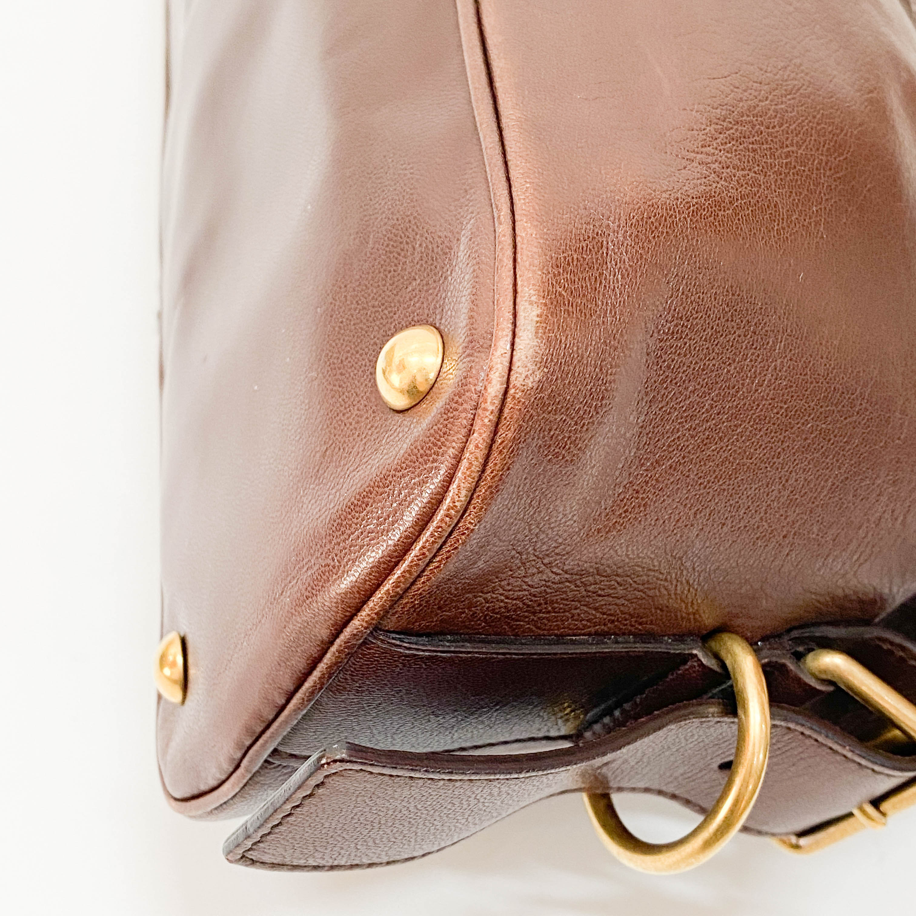 Muse Brown Calfskin Leather Two Way Bag