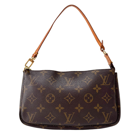 Monogram Brown Leather Pochette Shoulder Bag
