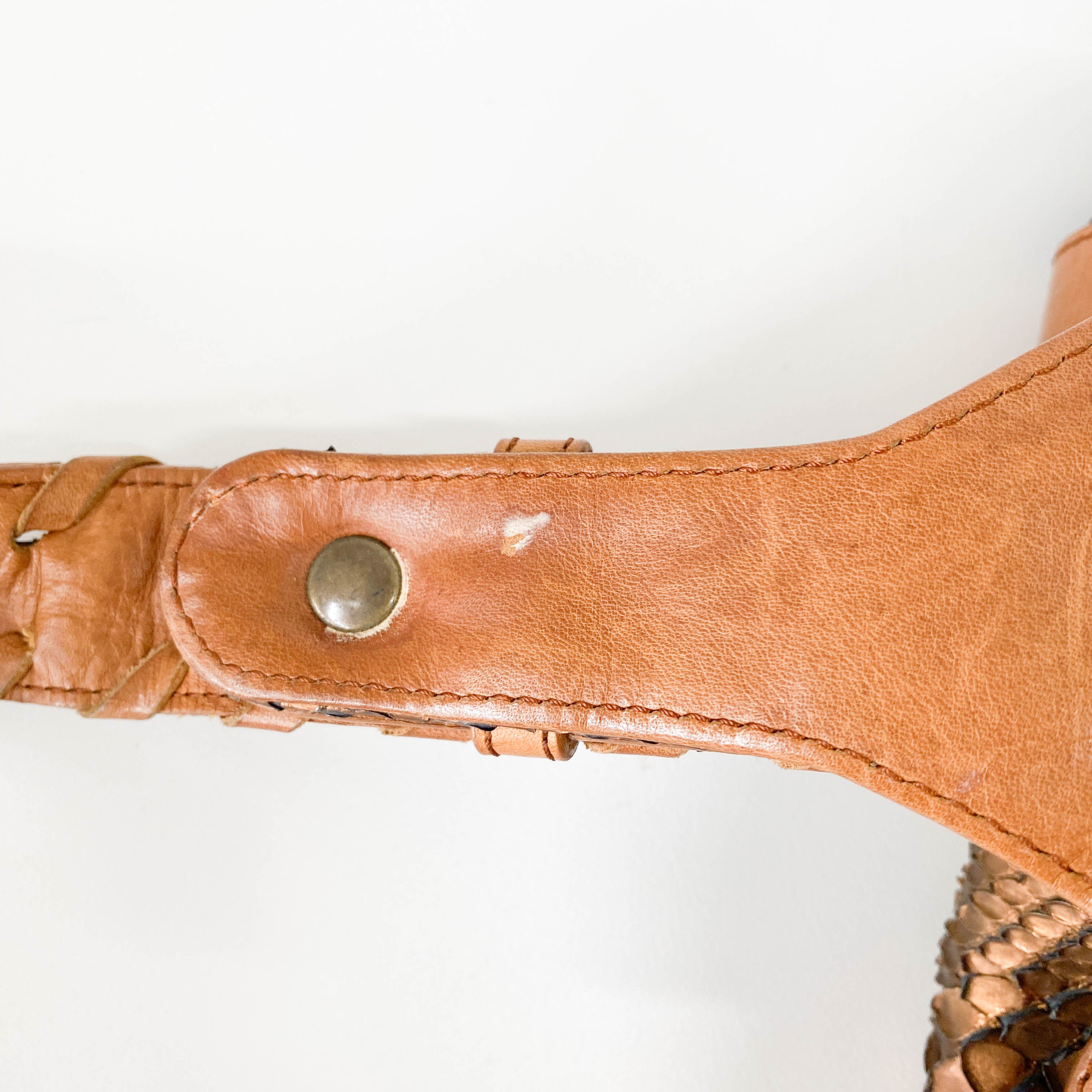 Silverado Bronze Python Embossed Leather Shoulder Bag