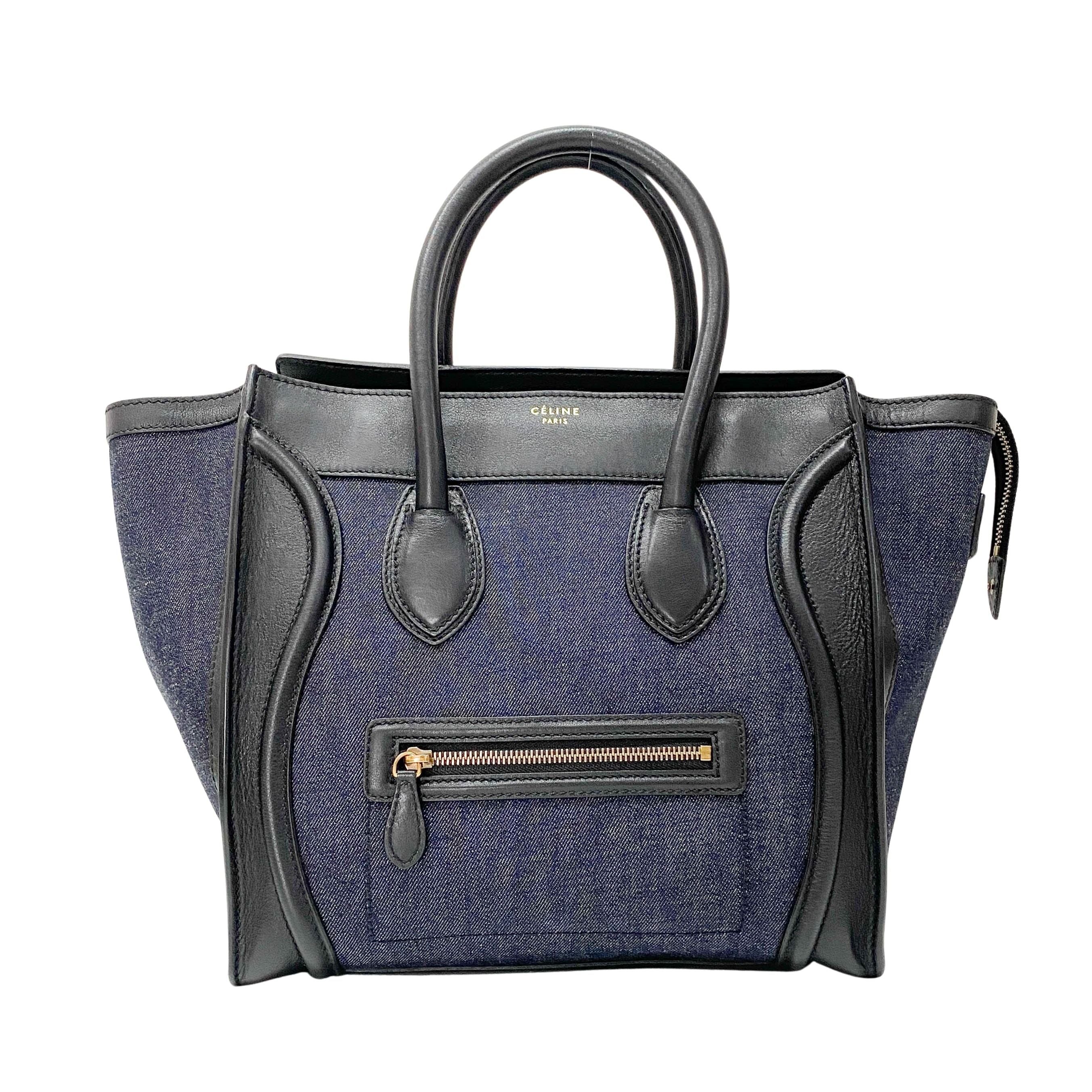 Luggage Denim/Leather Tote Bag