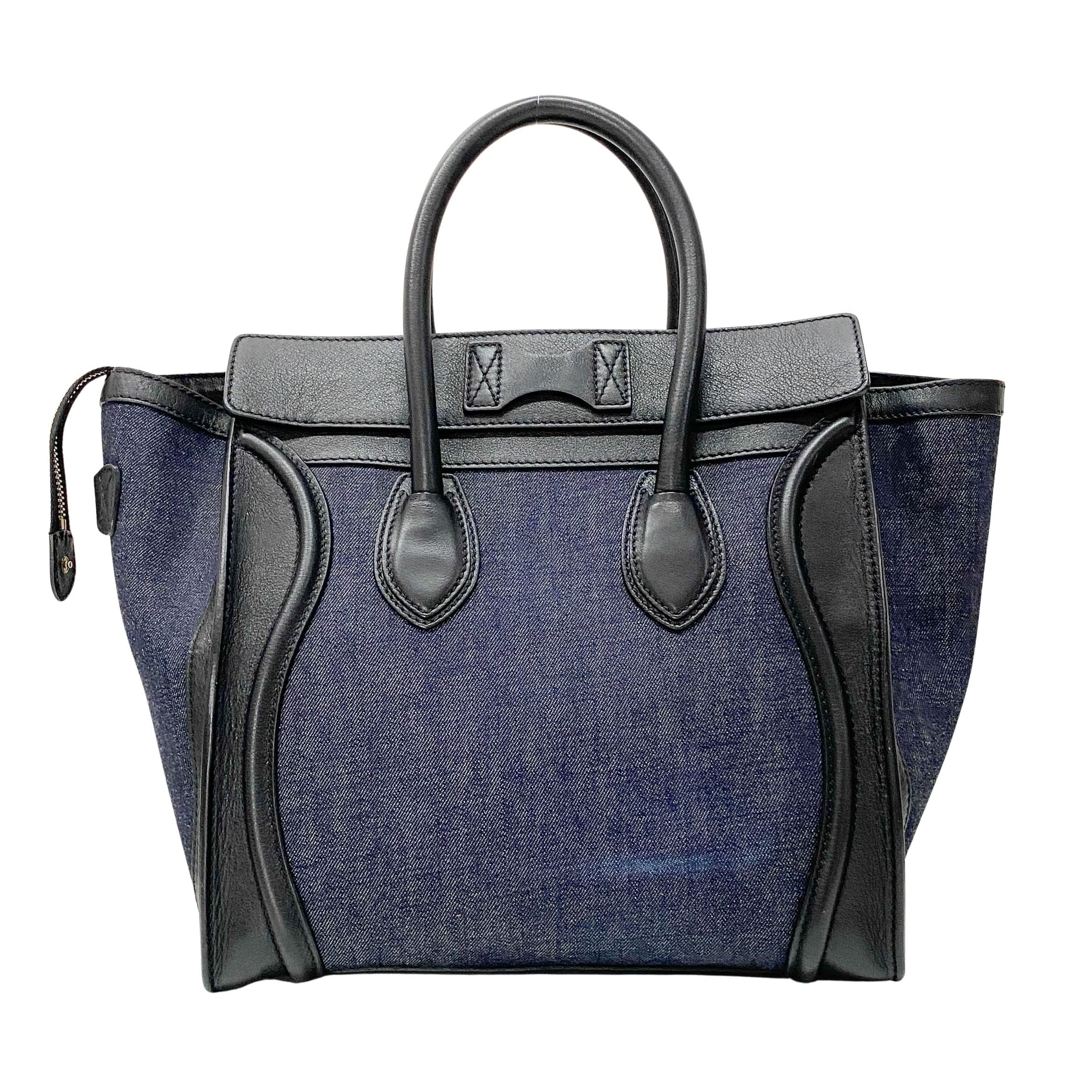 Luggage Denim/Leather Tote Bag