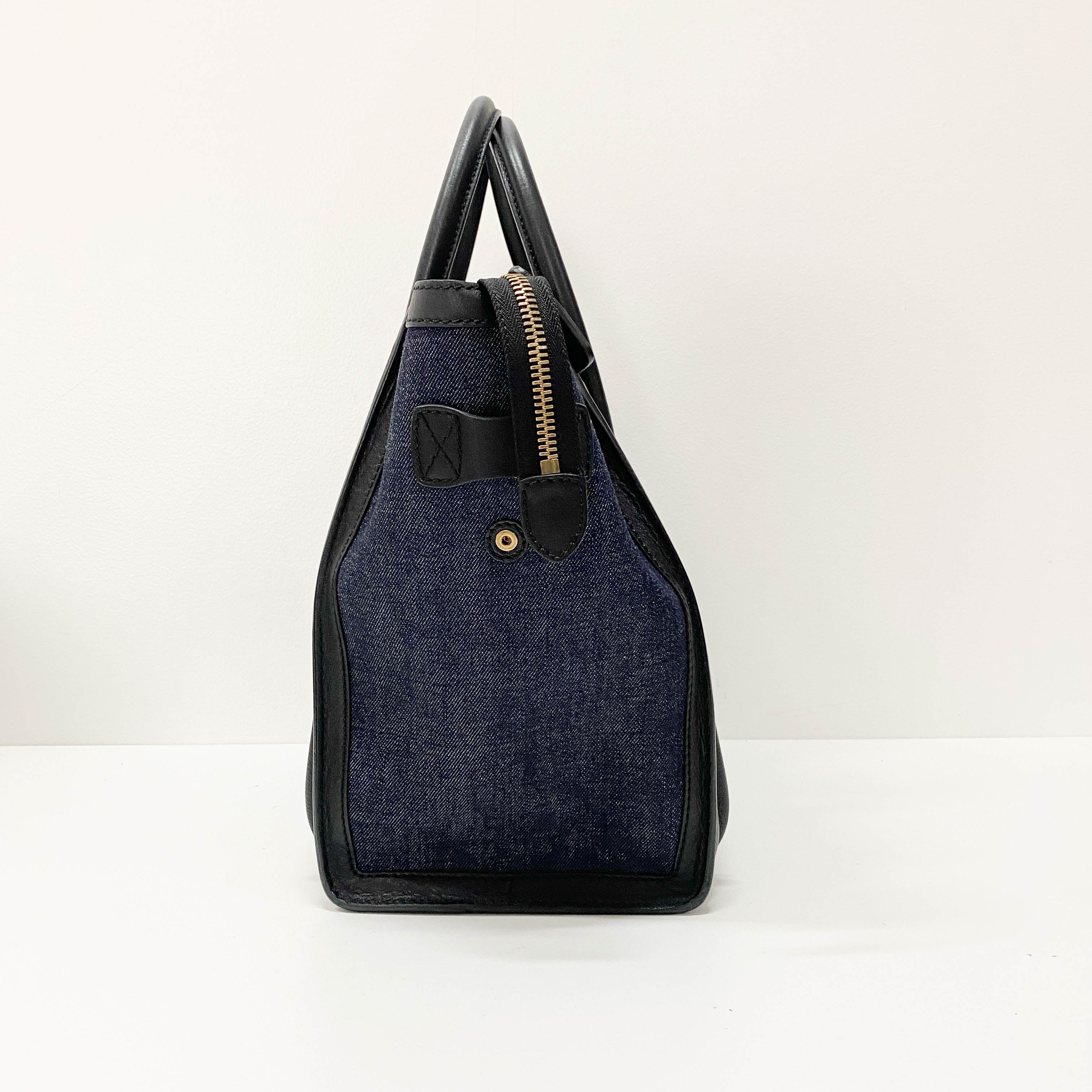 Luggage Denim/Leather Tote Bag