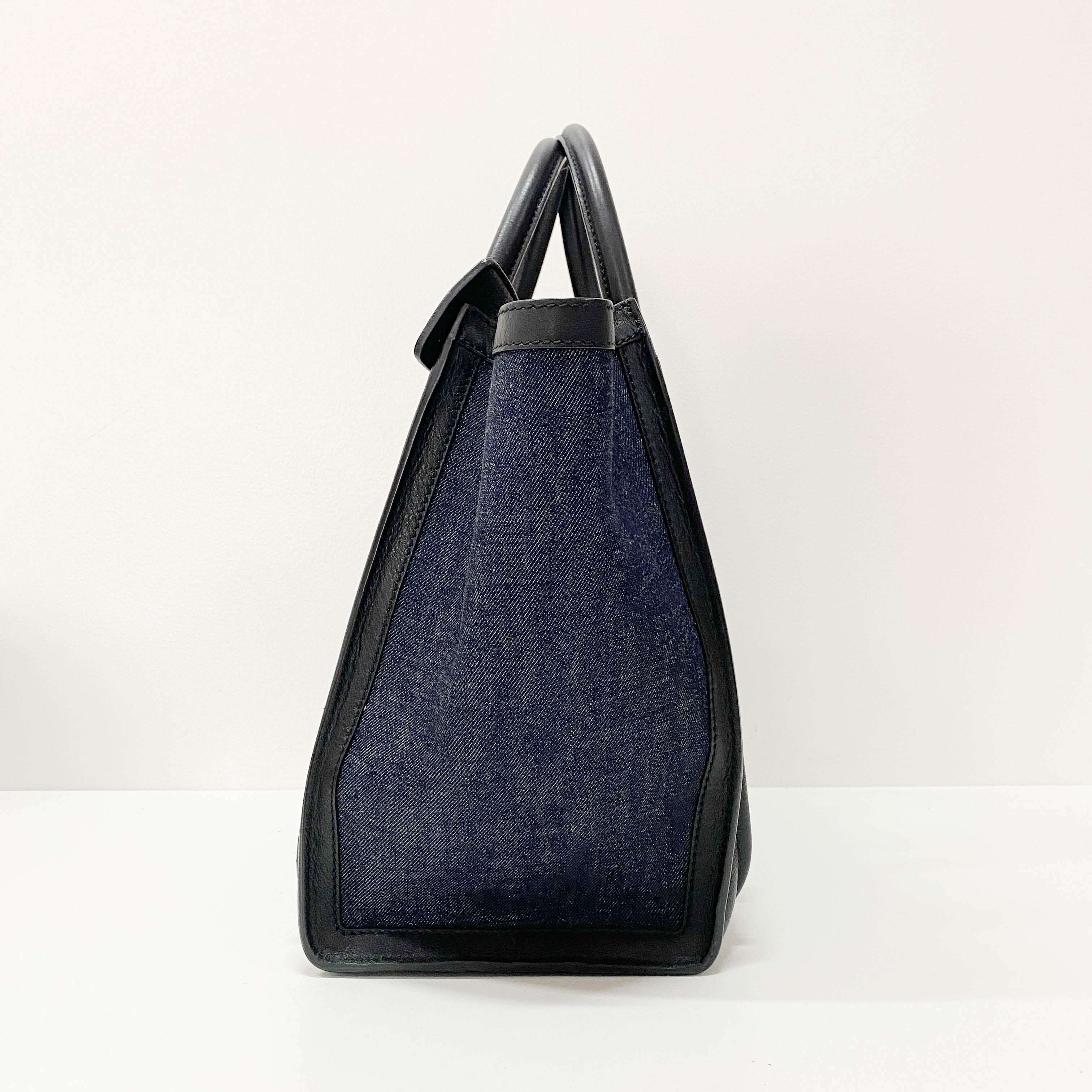 Luggage Denim/Leather Tote Bag