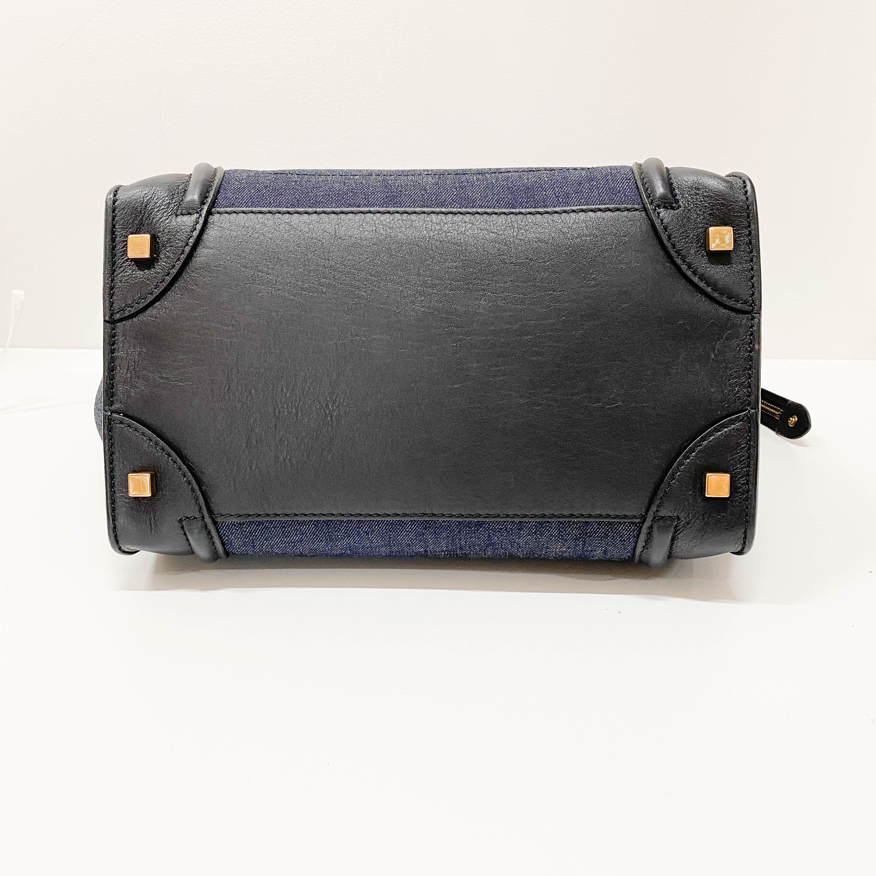 Luggage Denim/Leather Tote Bag