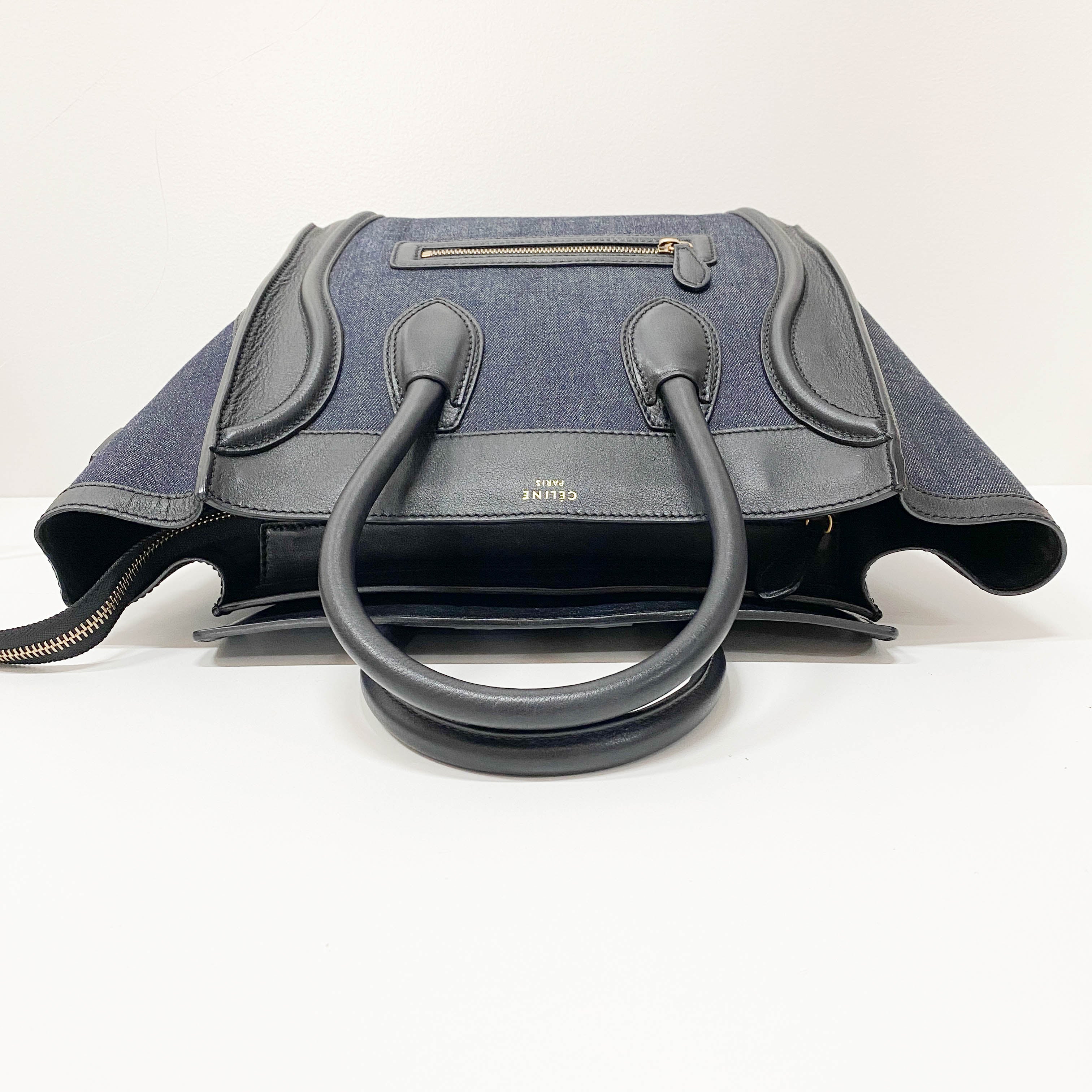 Luggage Denim/Leather Tote Bag
