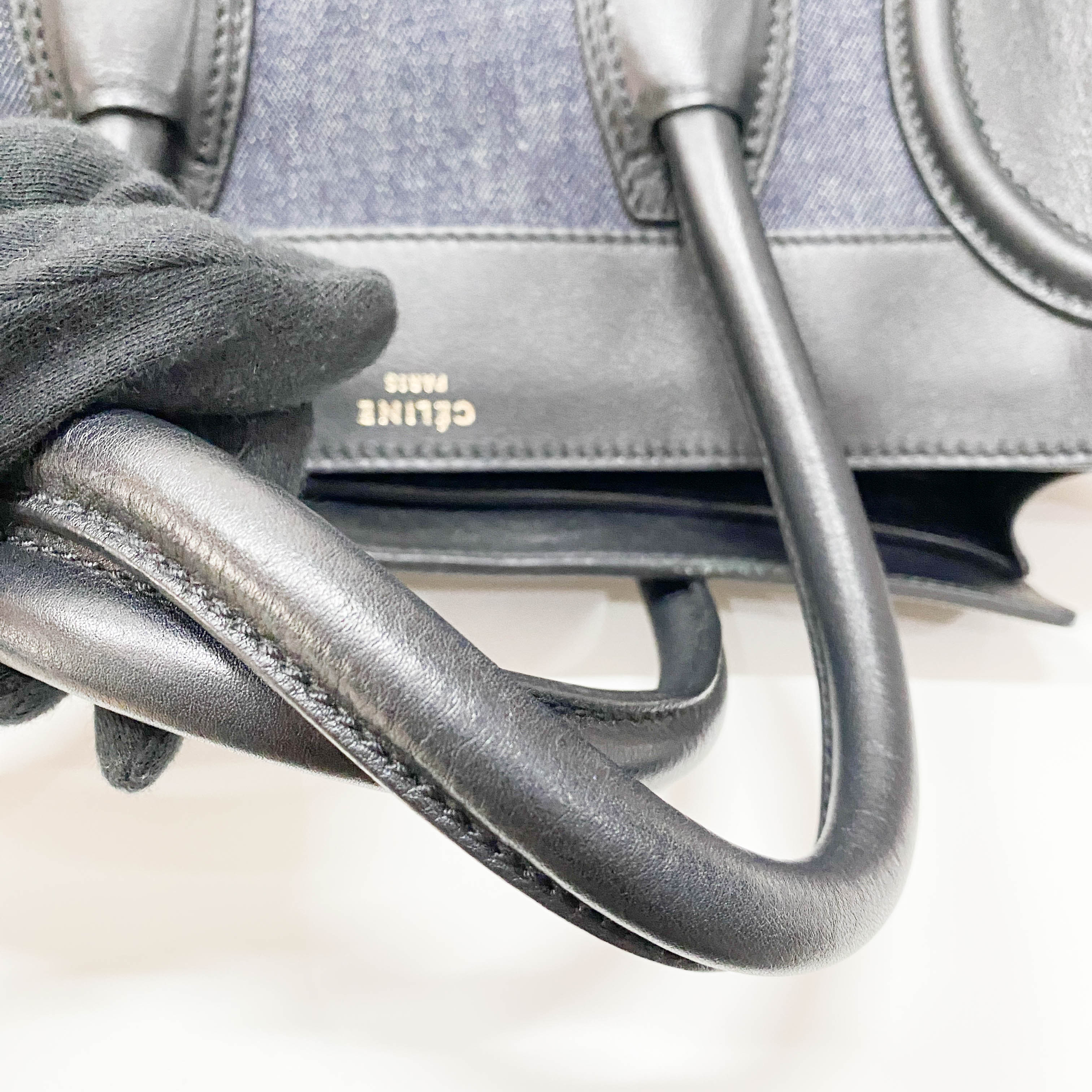 Luggage Denim/Leather Tote Bag