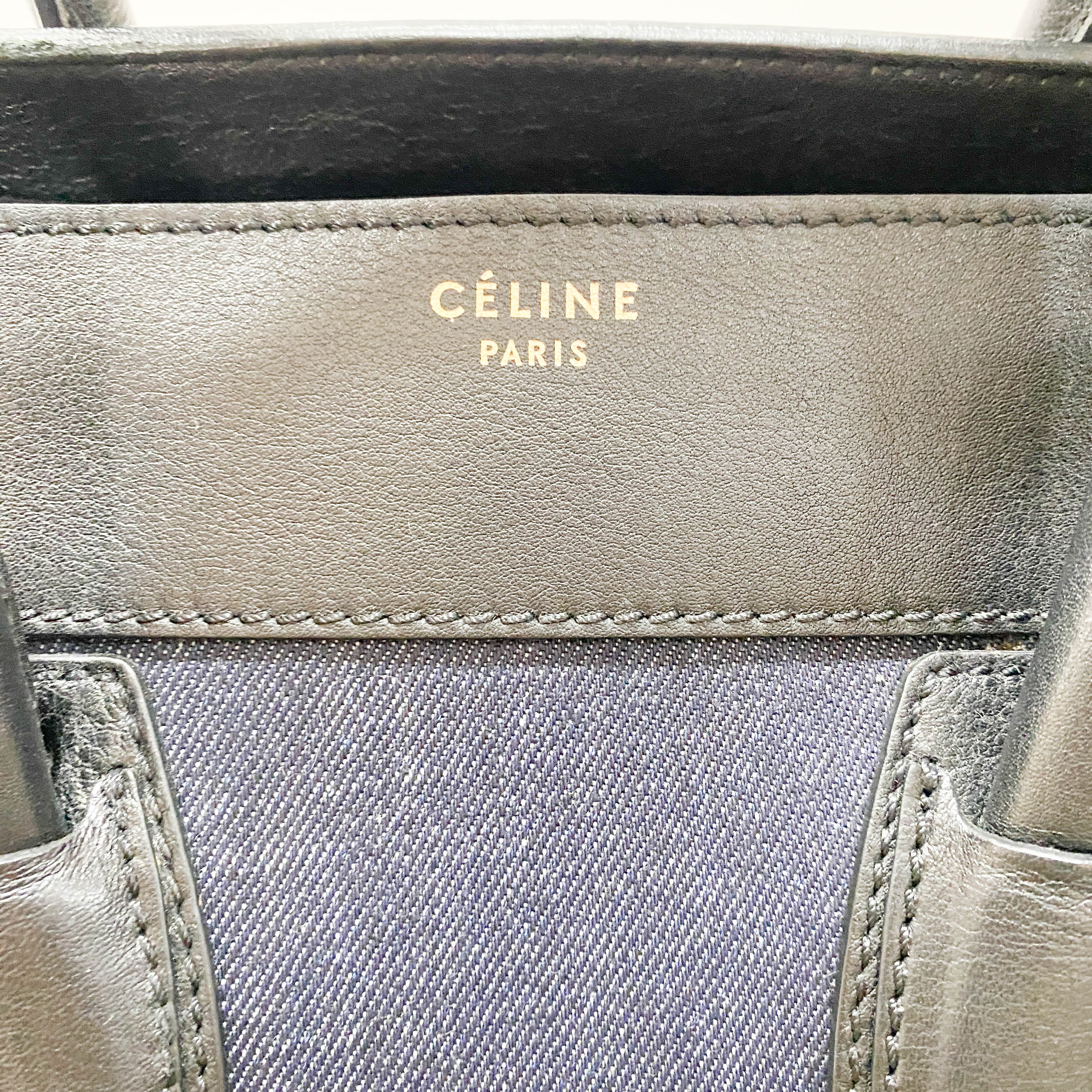 Luggage Denim/Leather Tote Bag