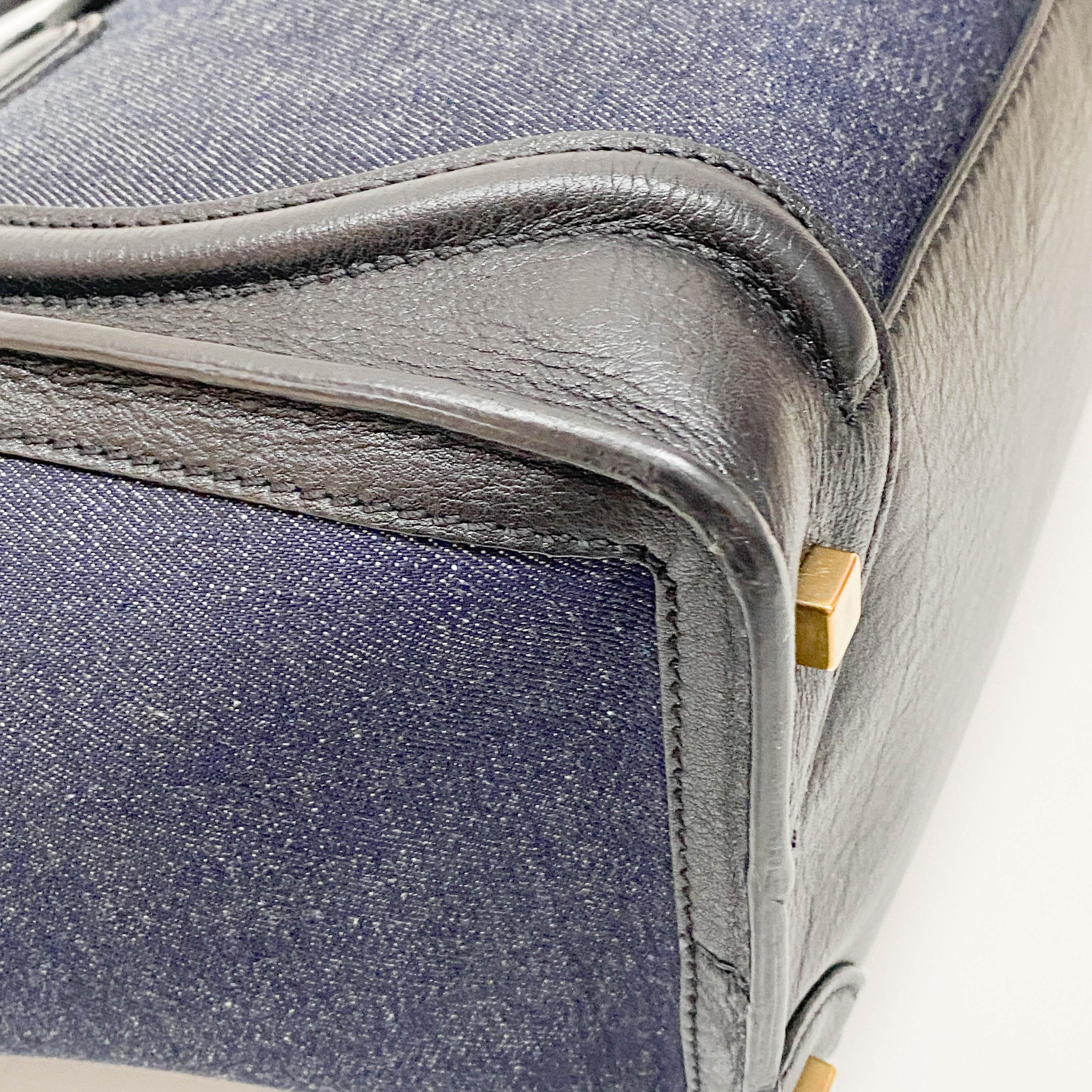 Luggage Denim/Leather Tote Bag