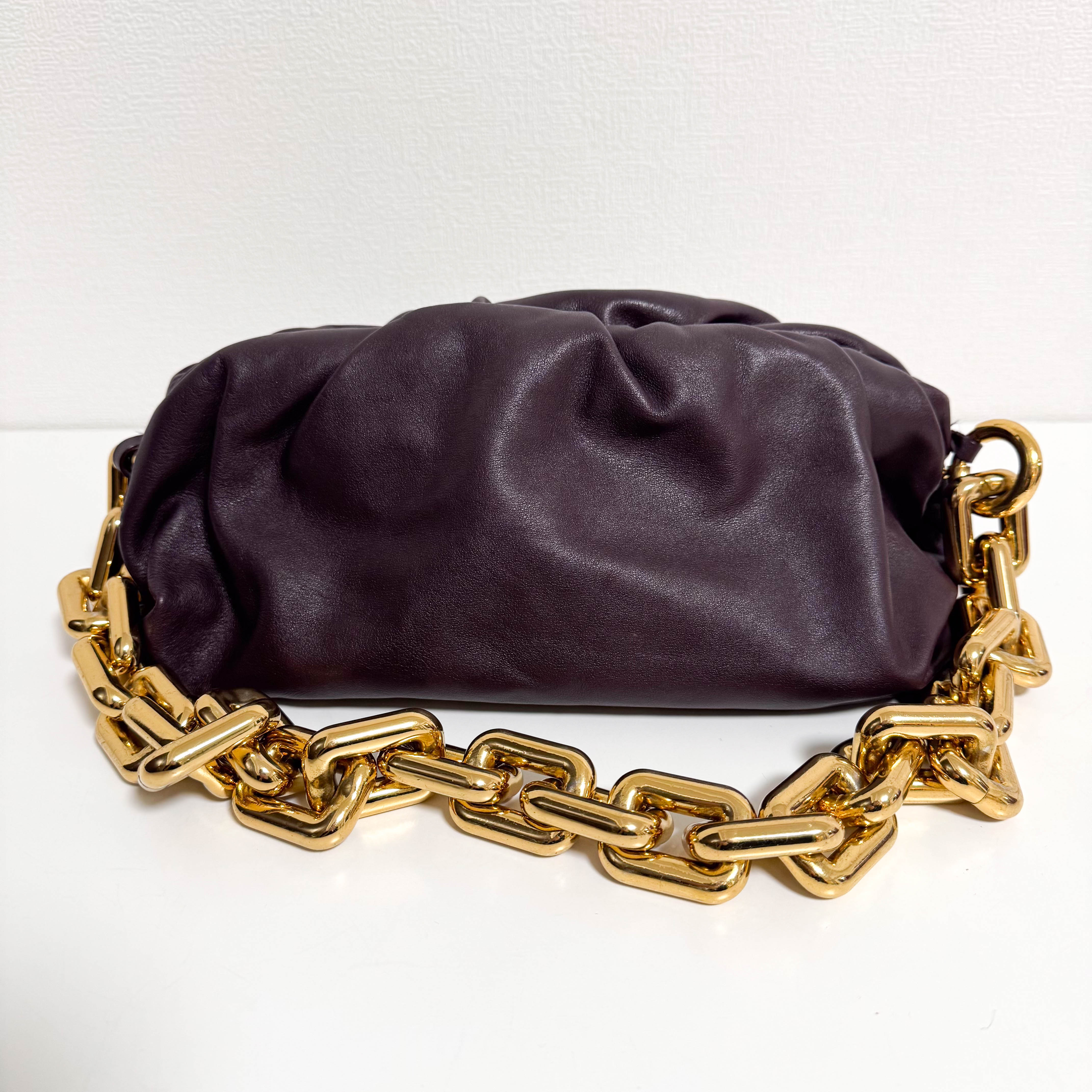 The Chain Pouch Purple Leather Shoulder Bag