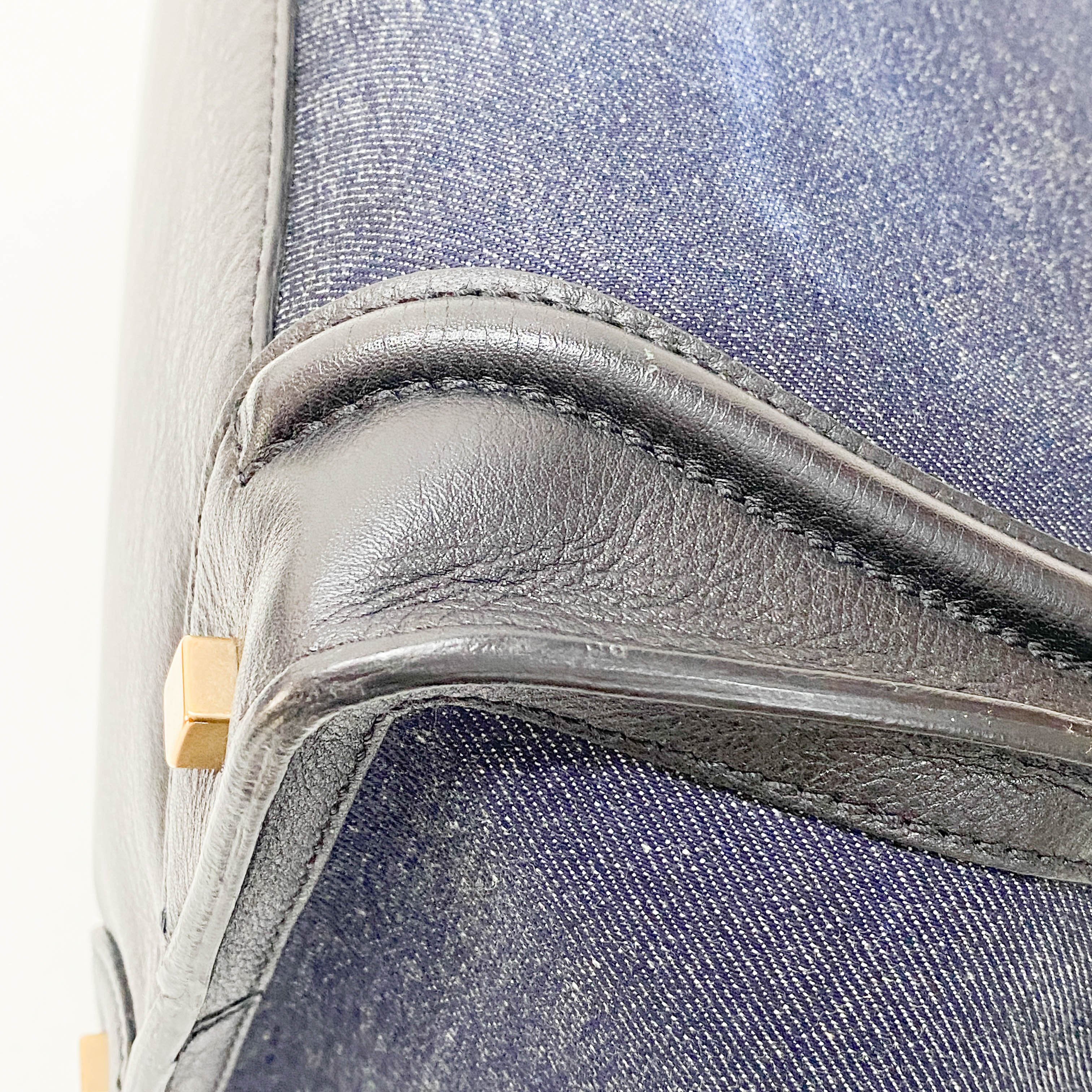 Luggage Denim/Leather Tote Bag