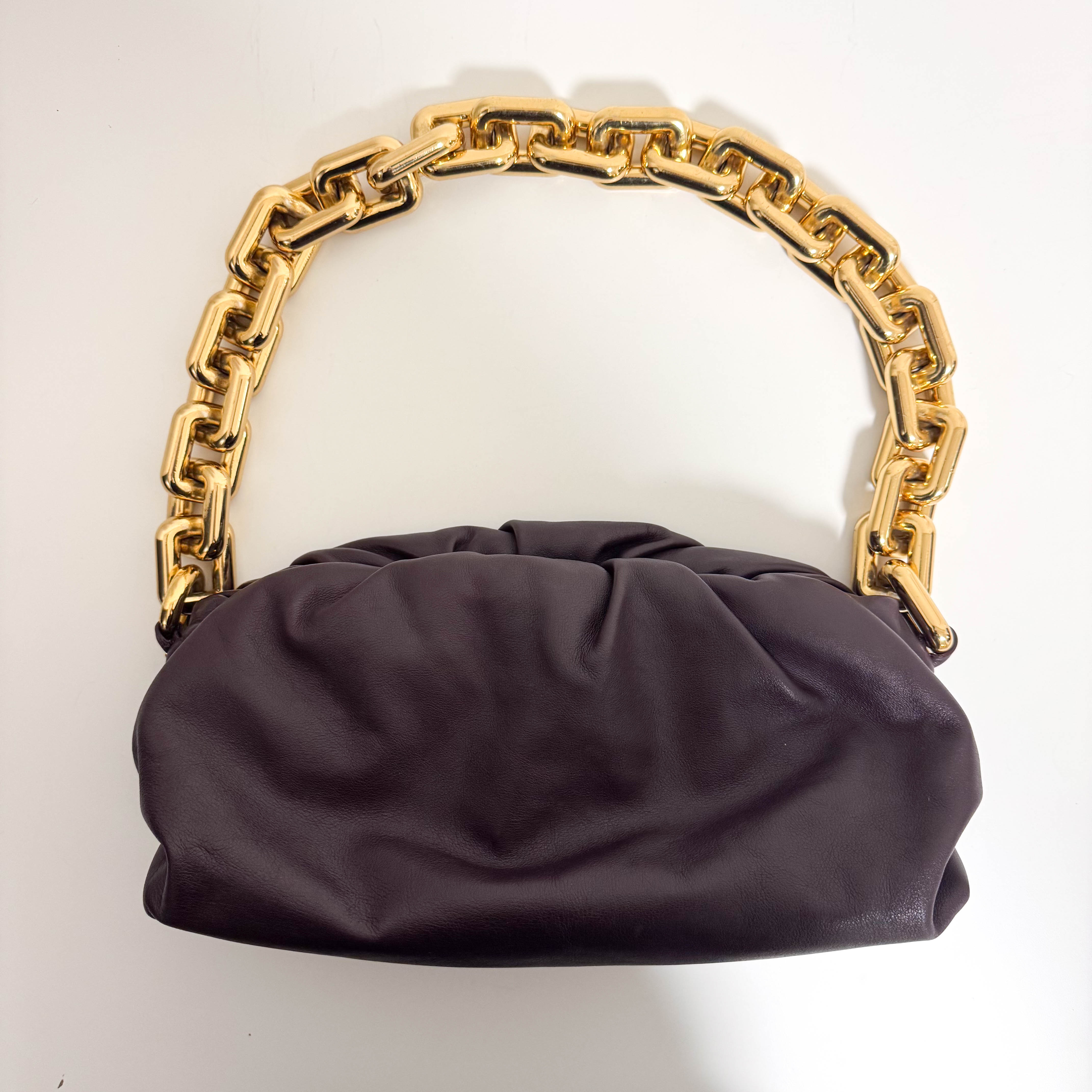The Chain Pouch Purple Leather Shoulder Bag