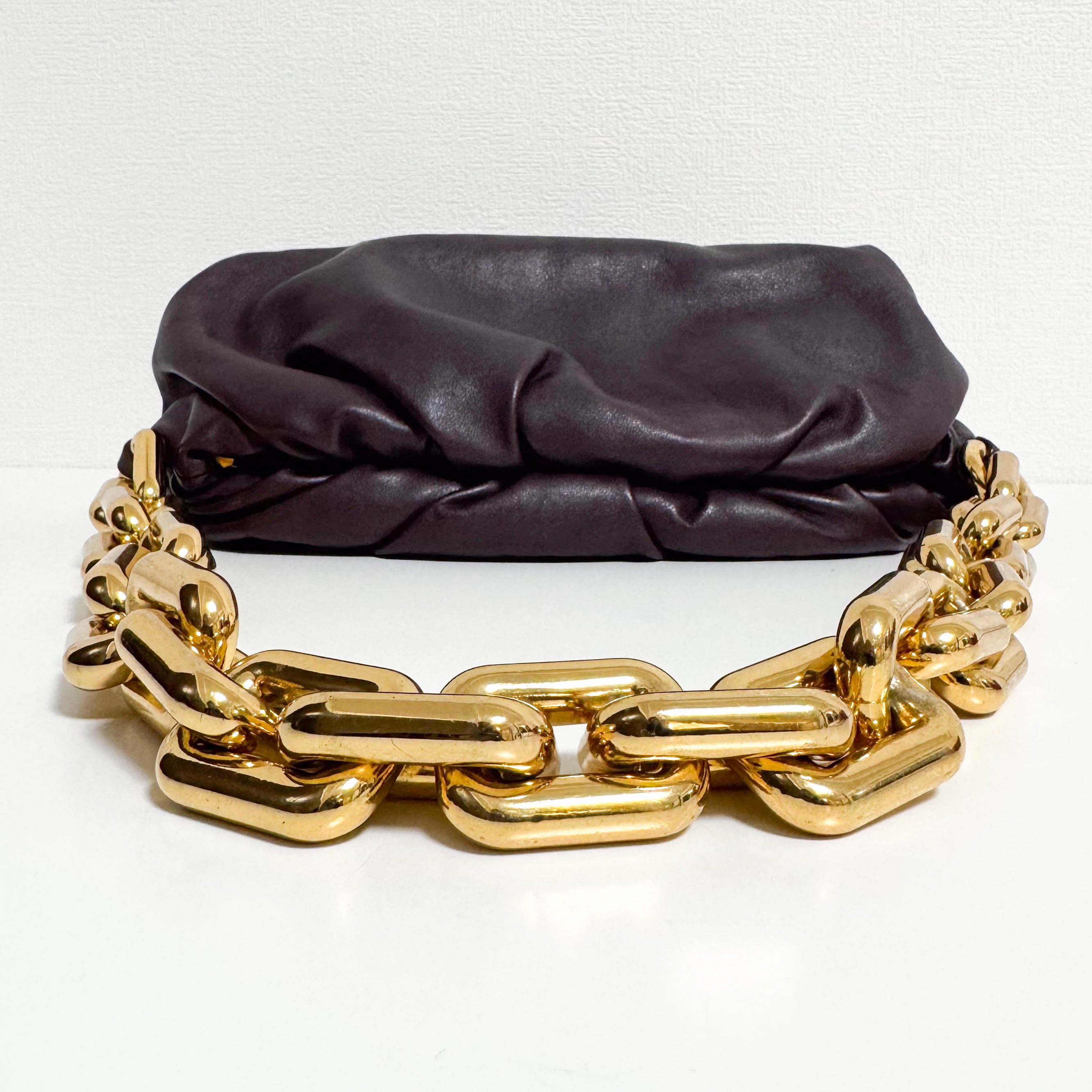The Chain Pouch Purple Leather Shoulder Bag