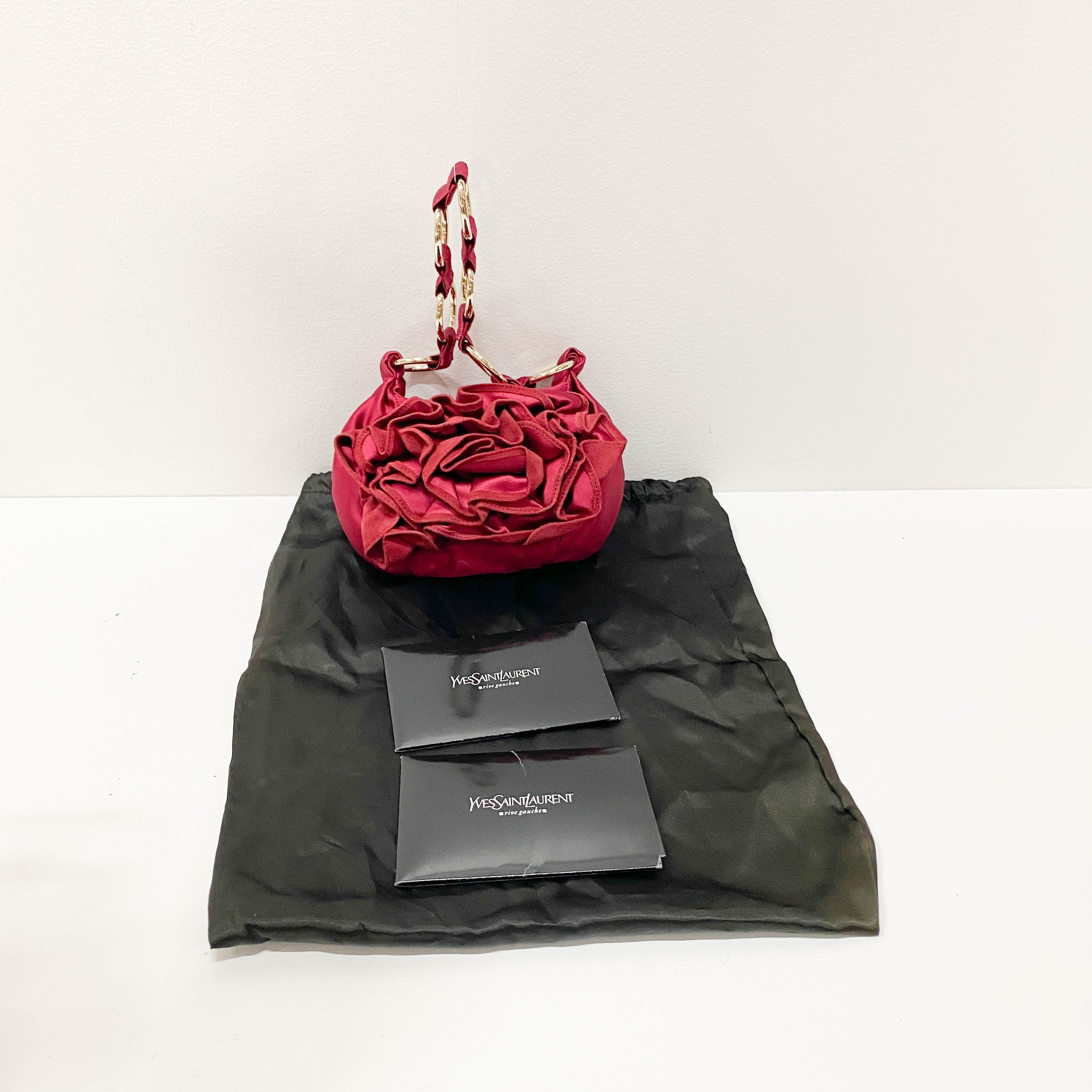 Rive Gauche Mini Red Satin Handbag