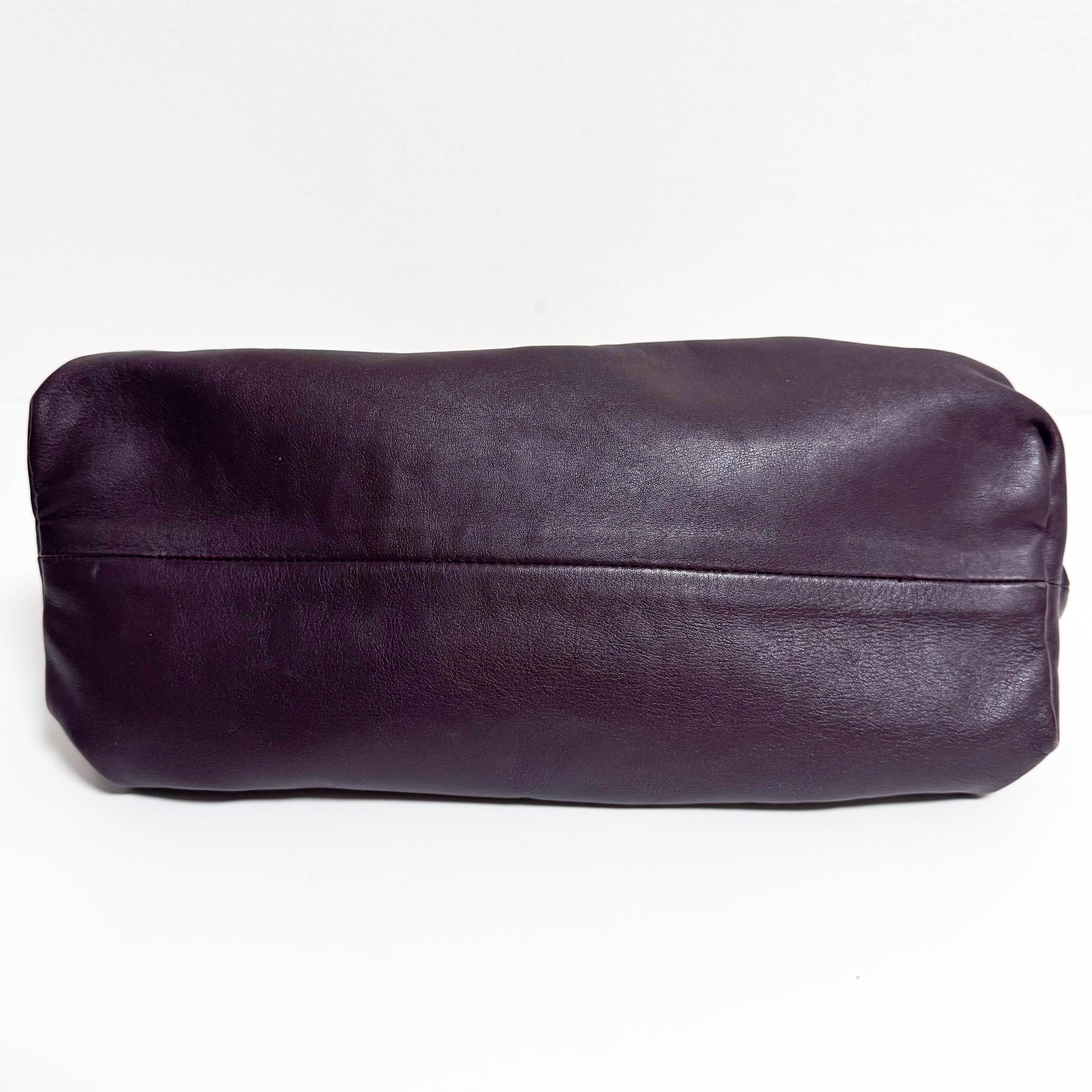 The Chain Pouch Purple Leather Shoulder Bag