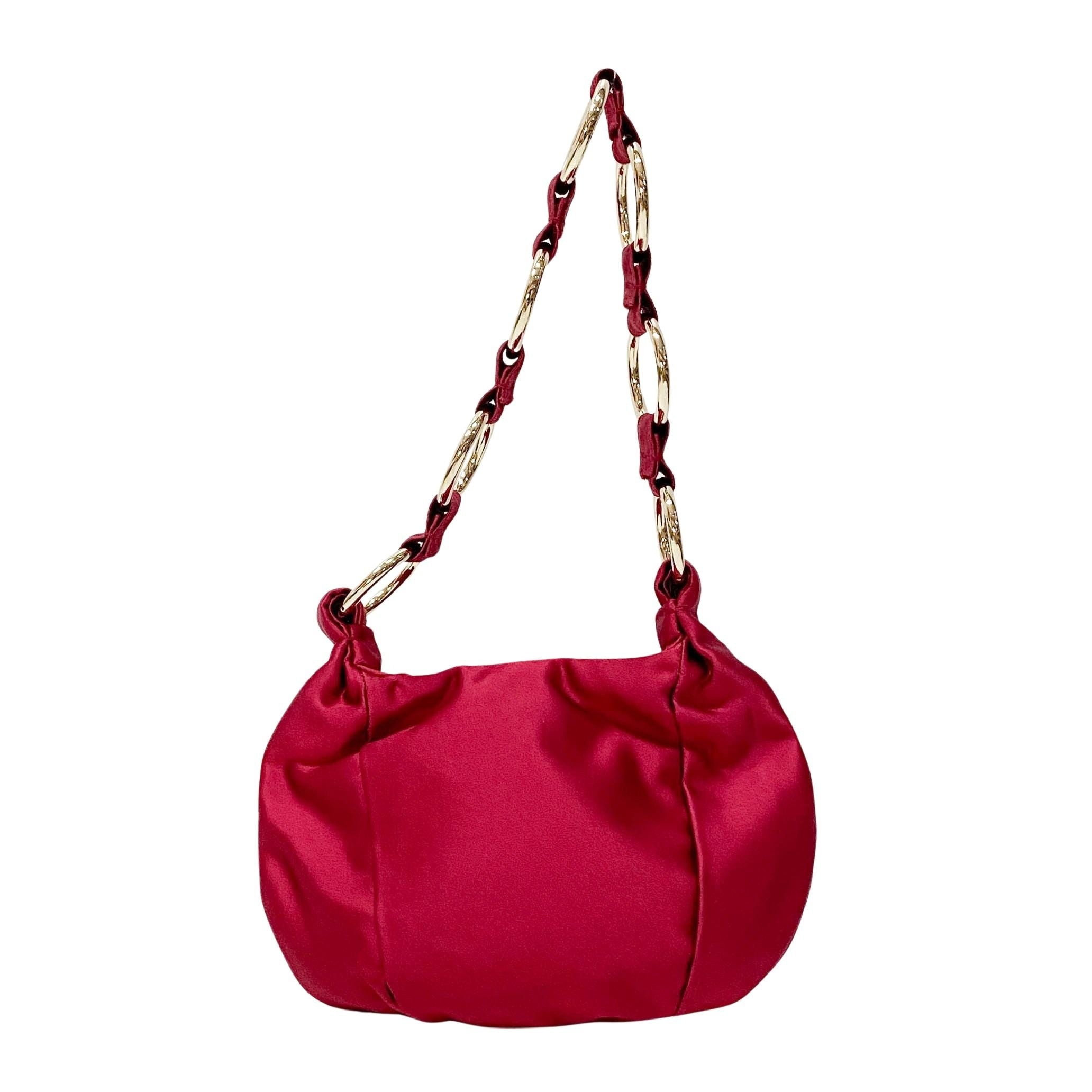 Rive Gauche Mini Red Satin Handbag