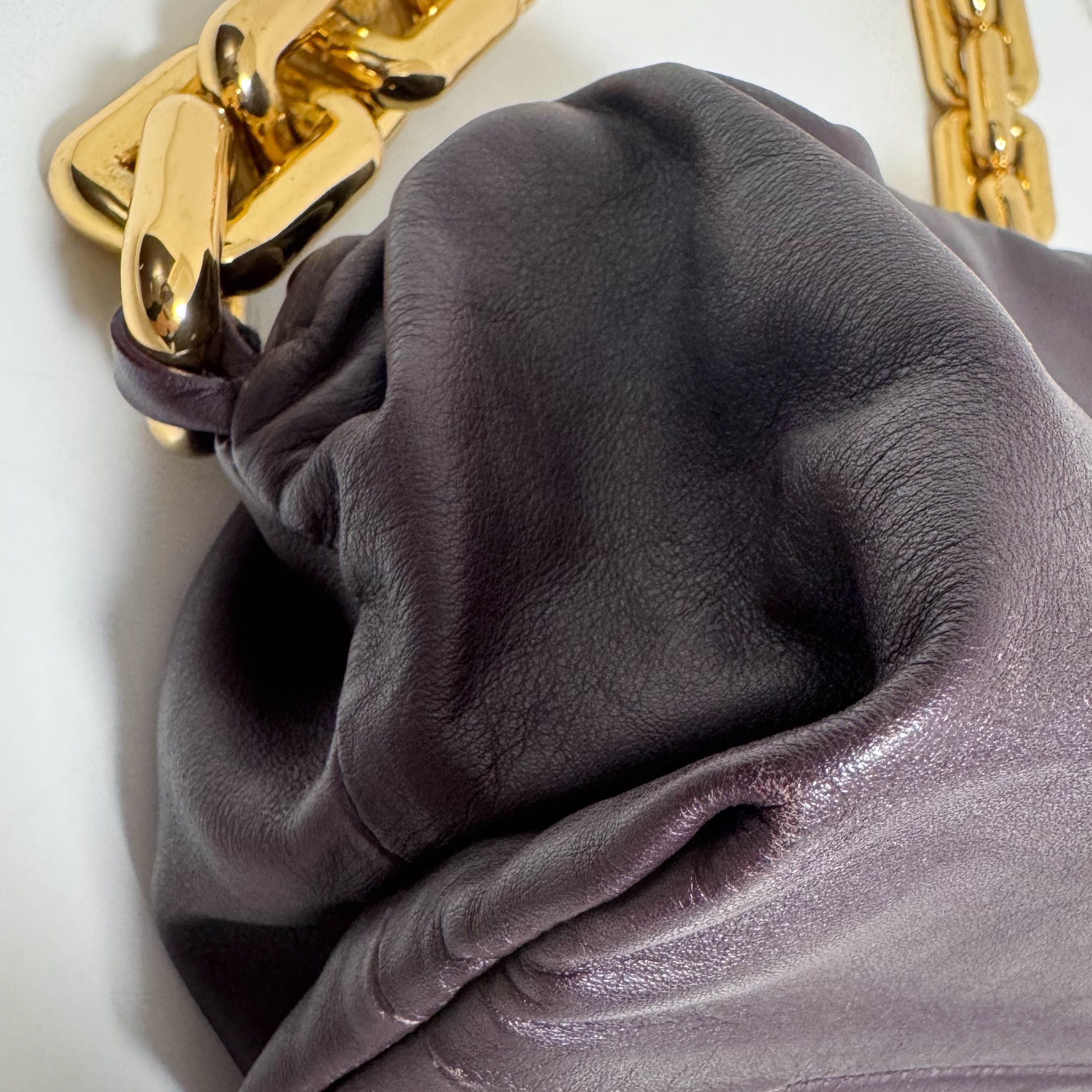 The Chain Pouch Purple Leather Shoulder Bag