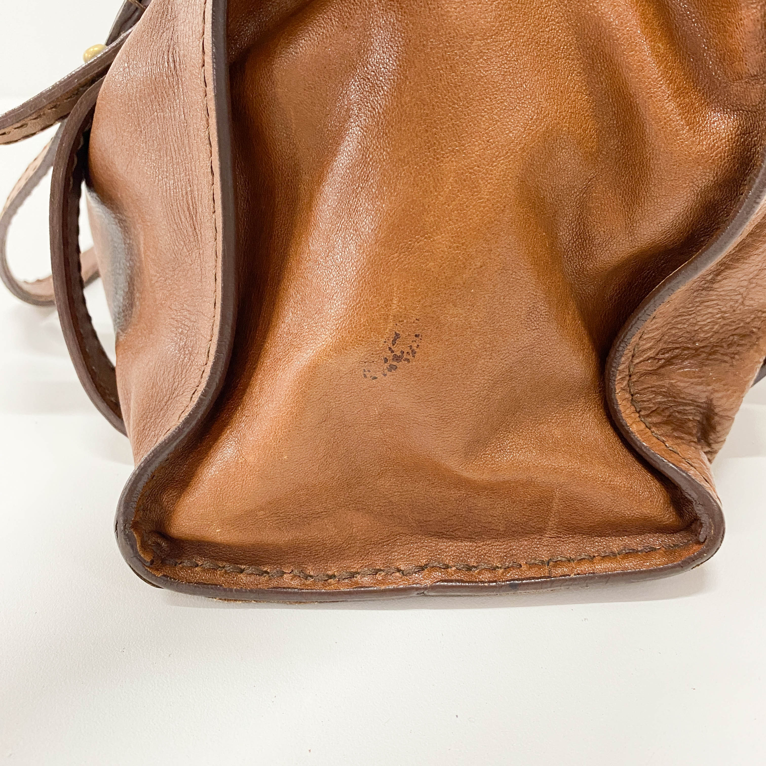 Brown Caramel Leather Shoulder Bag