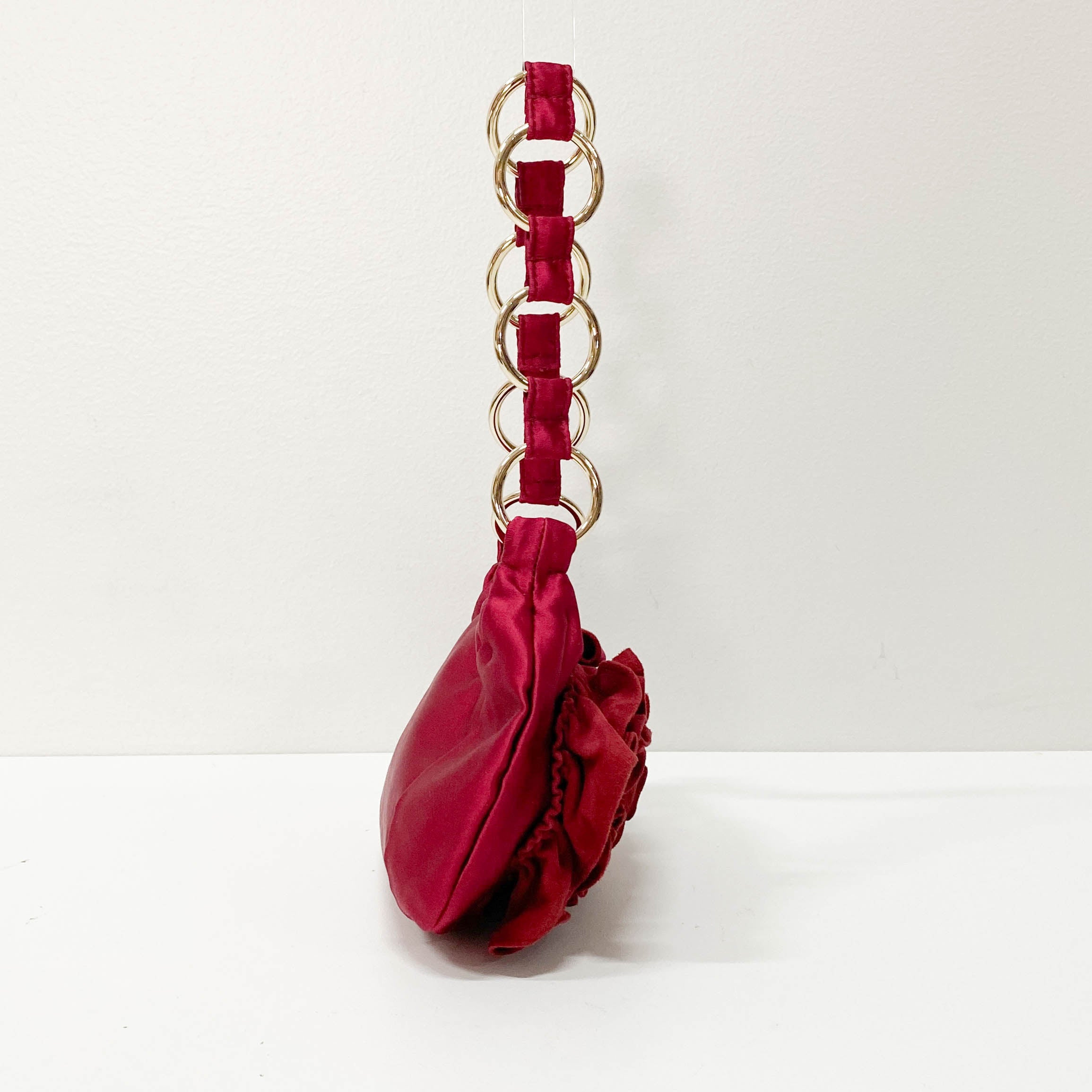 Rive Gauche Mini Red Satin Handbag