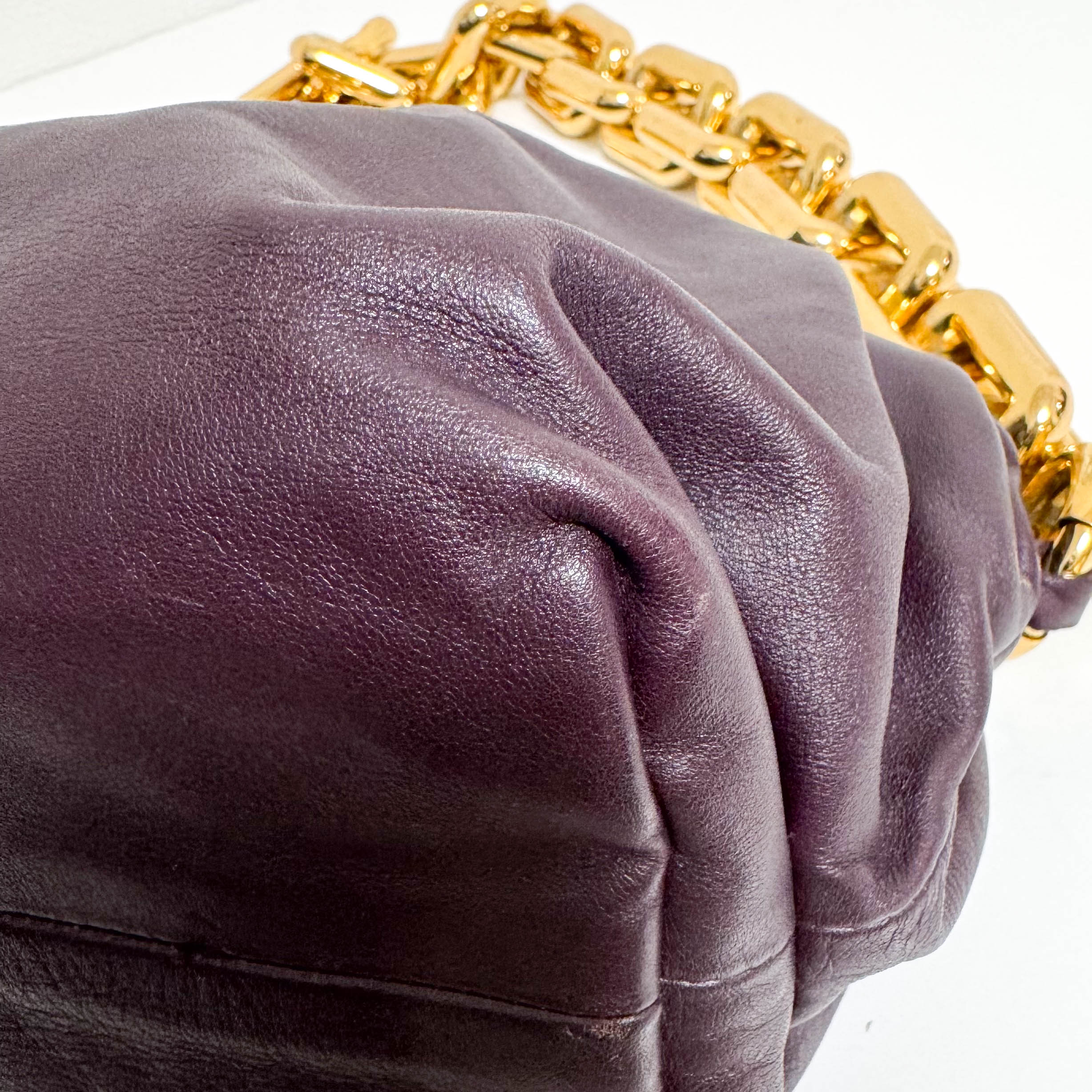 The Chain Pouch Purple Leather Shoulder Bag