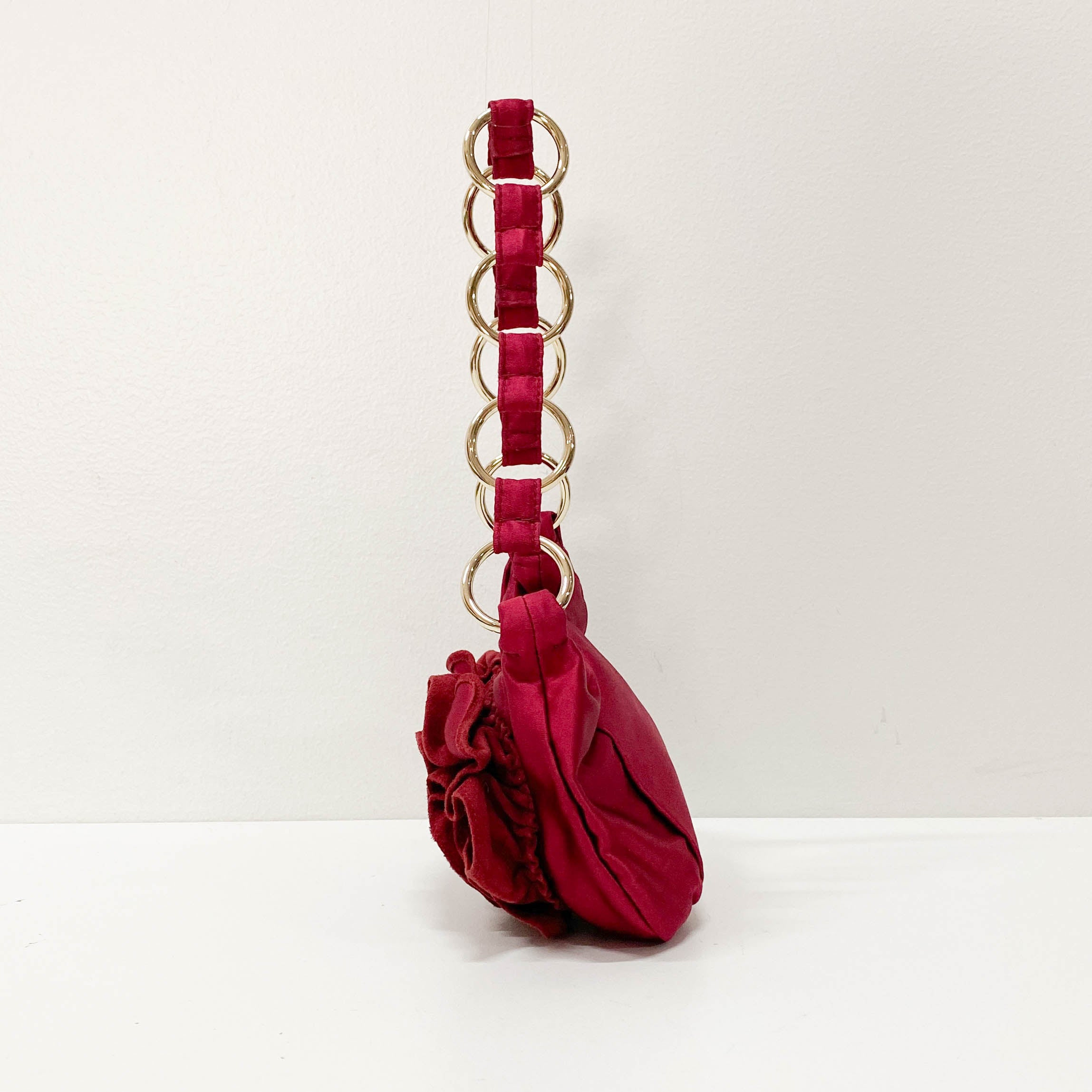 Rive Gauche Mini Red Satin Handbag