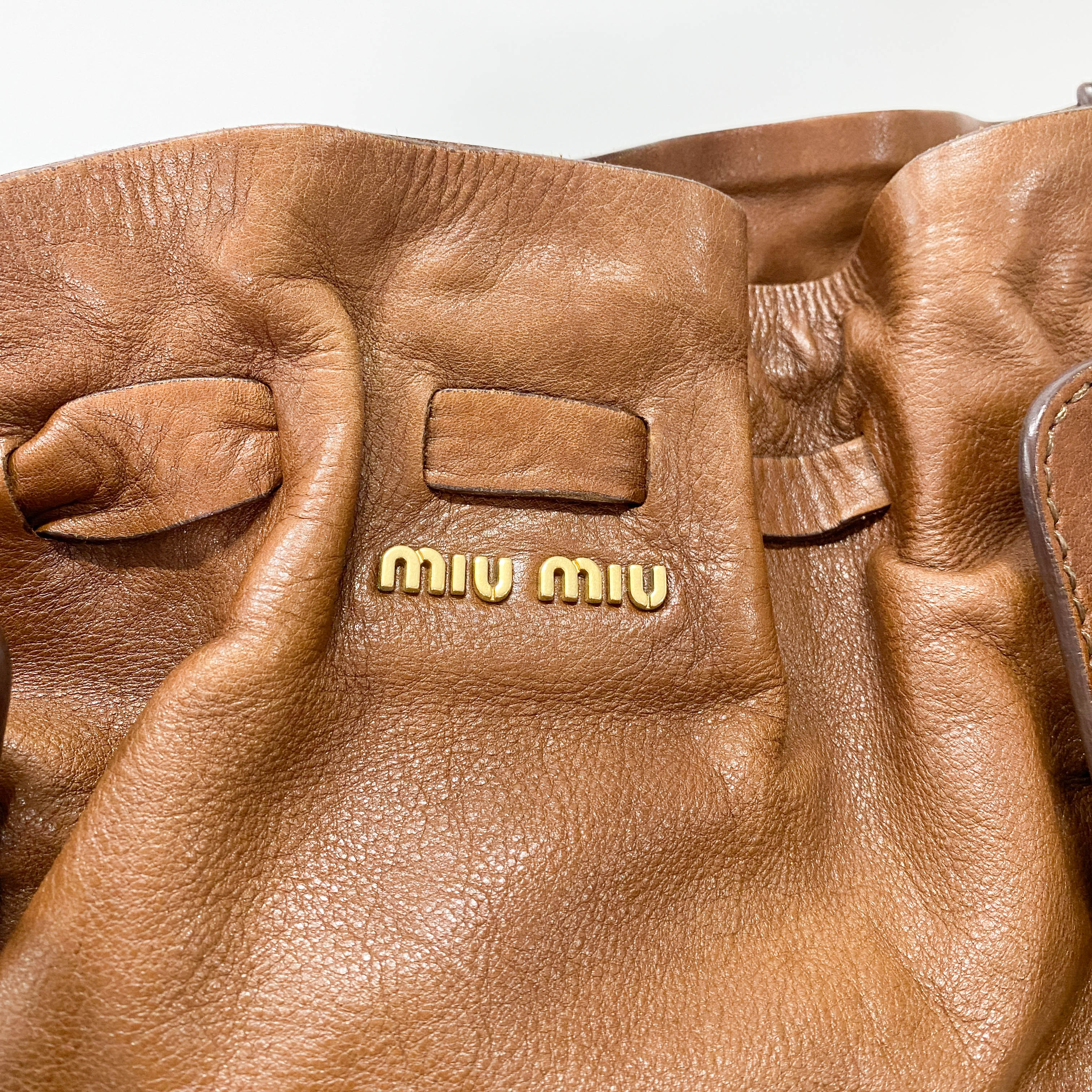 Brown Caramel Leather Shoulder Bag