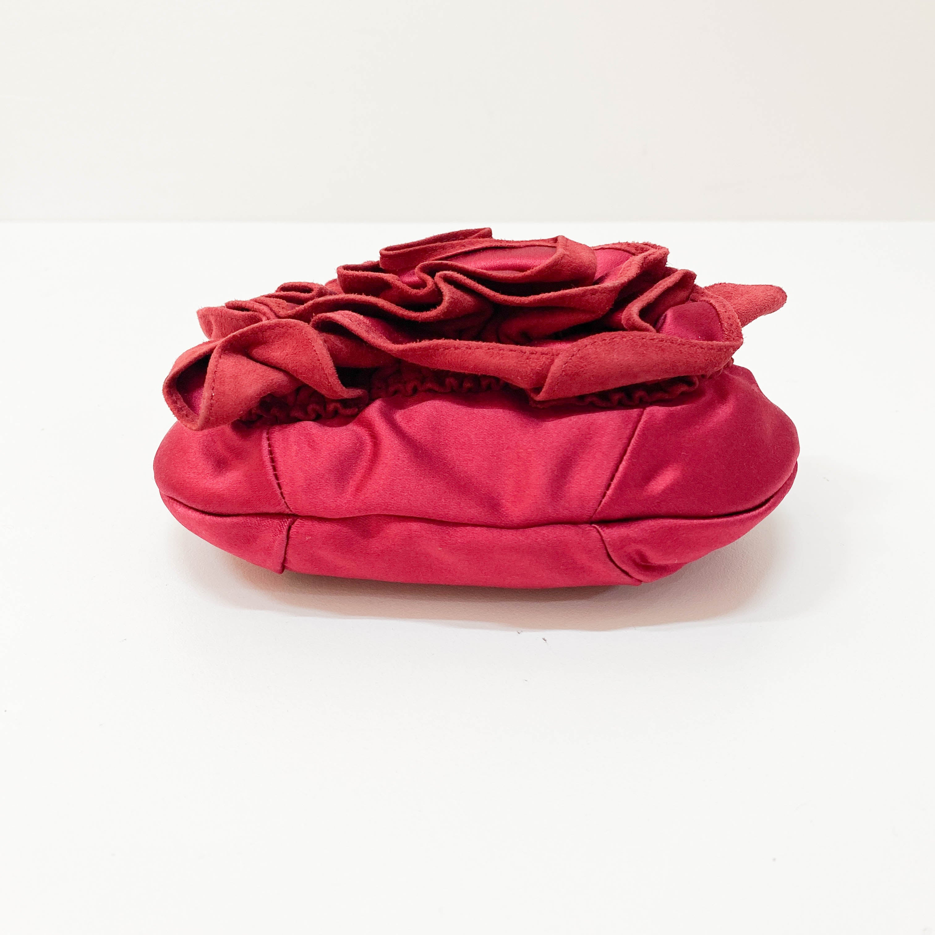 Rive Gauche Mini Red Satin Handbag