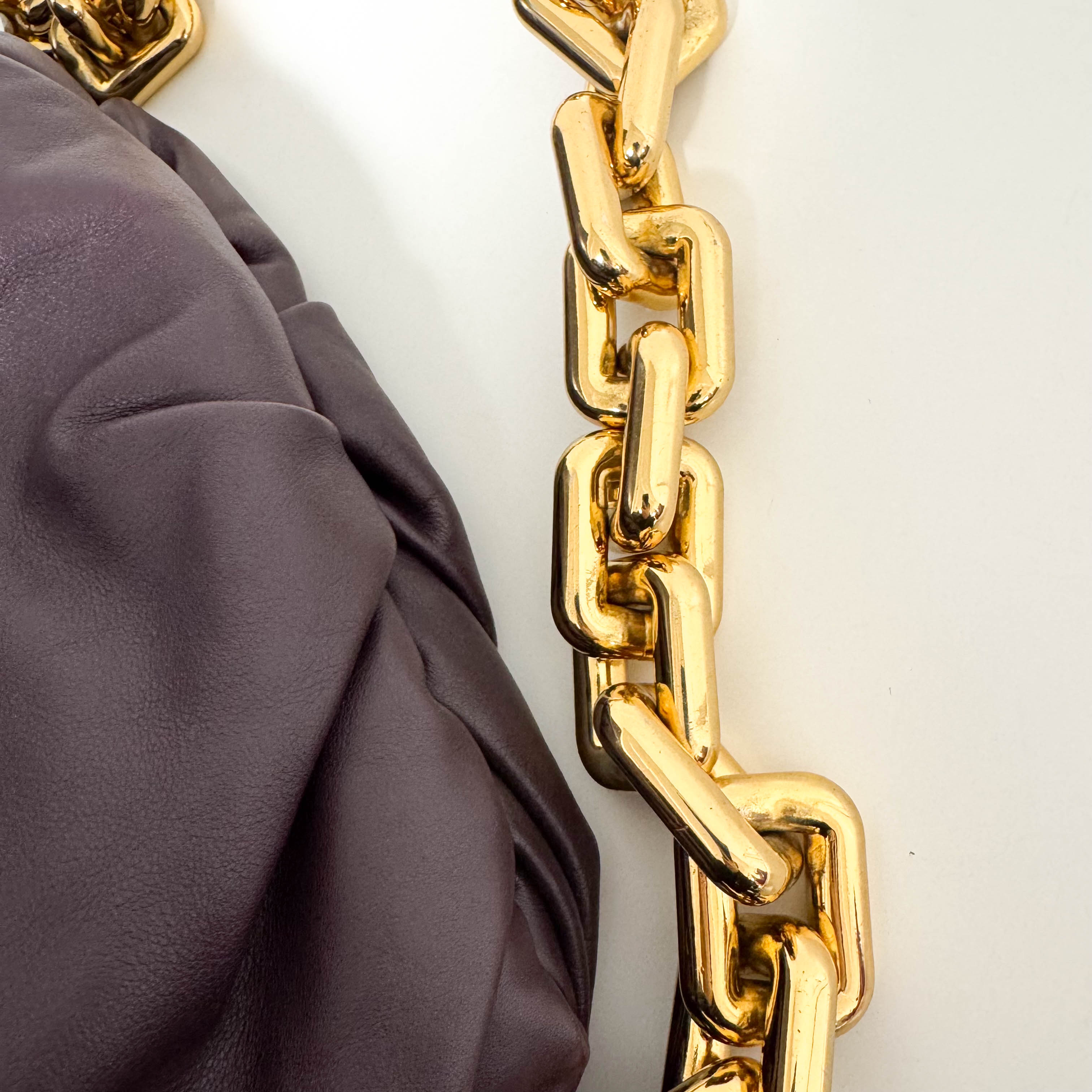 The Chain Pouch Purple Leather Shoulder Bag