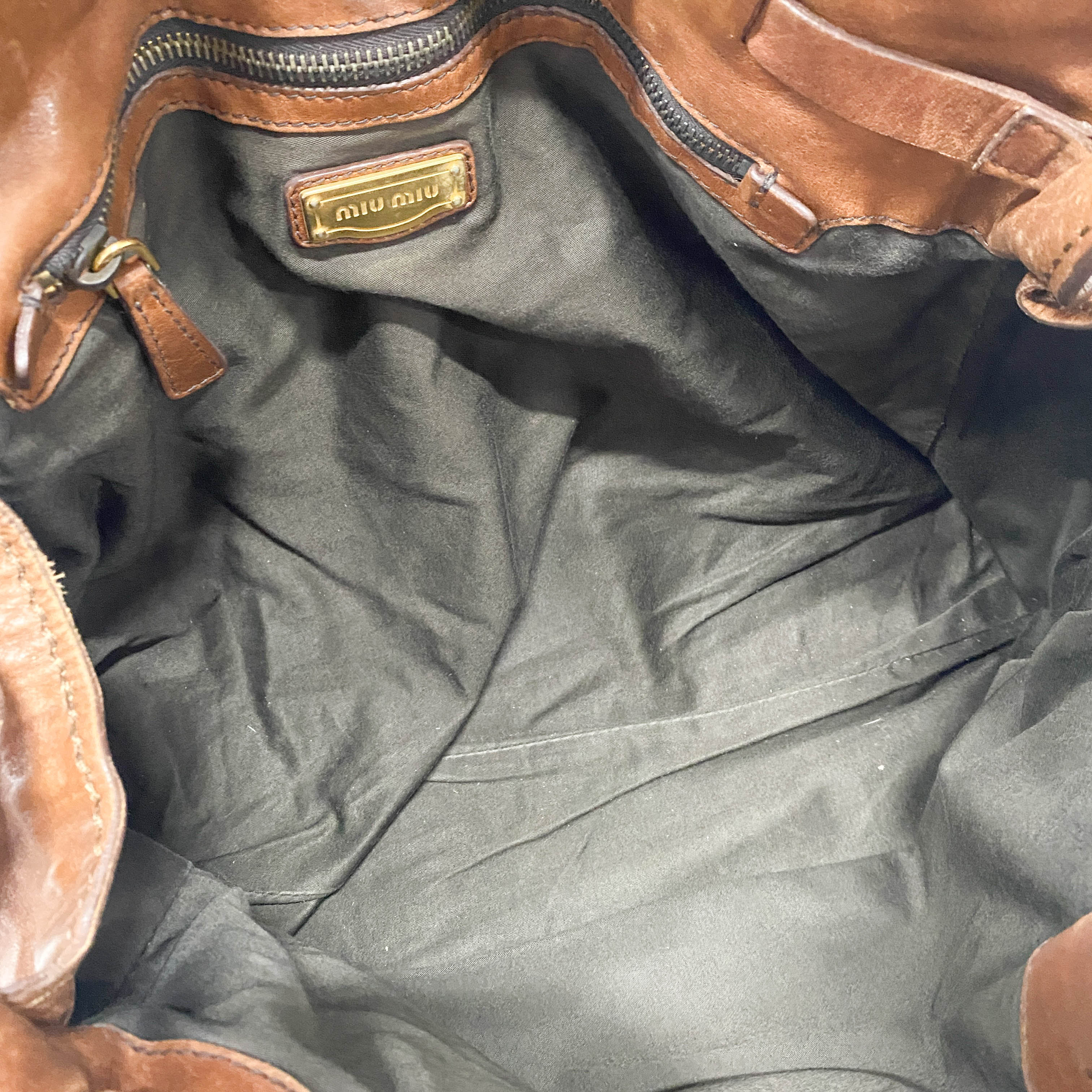 Brown Caramel Leather Shoulder Bag