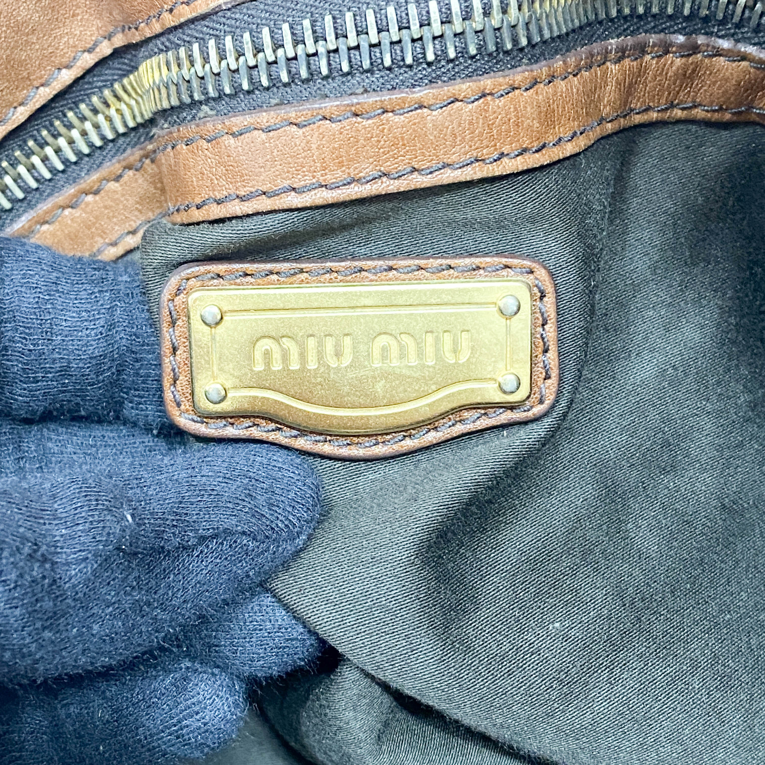 Brown Caramel Leather Shoulder Bag