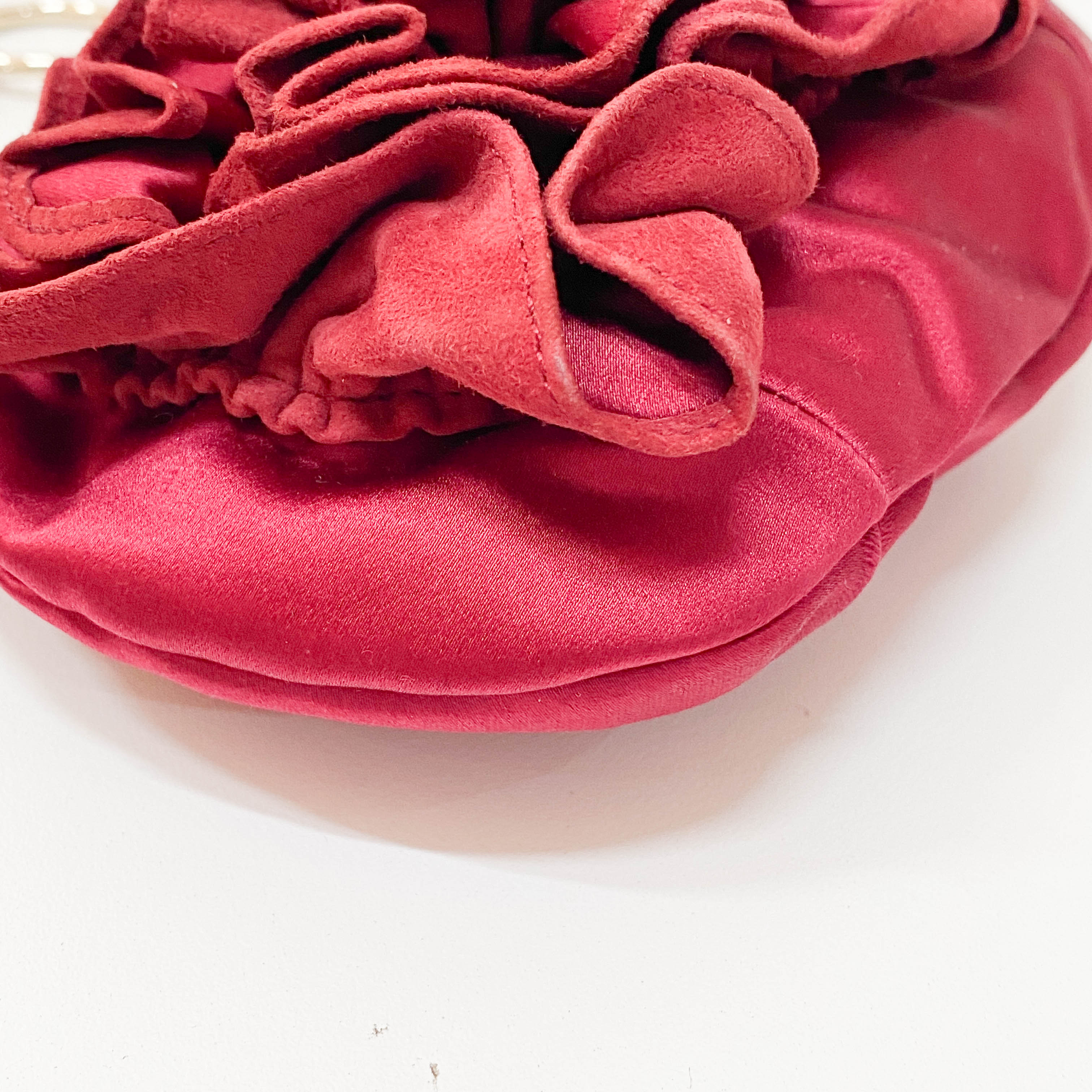 Rive Gauche Mini Red Satin Handbag