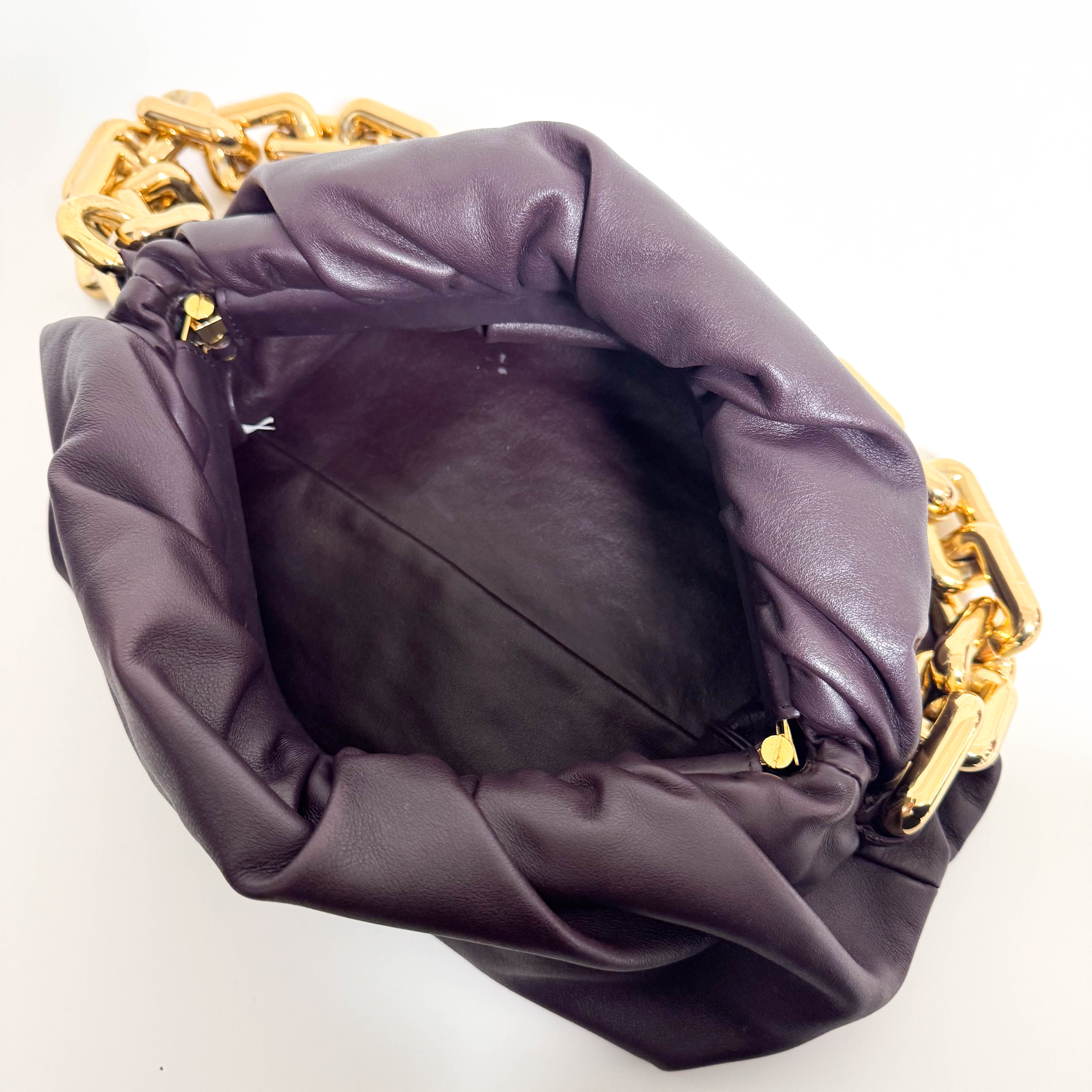 The Chain Pouch Purple Leather Shoulder Bag