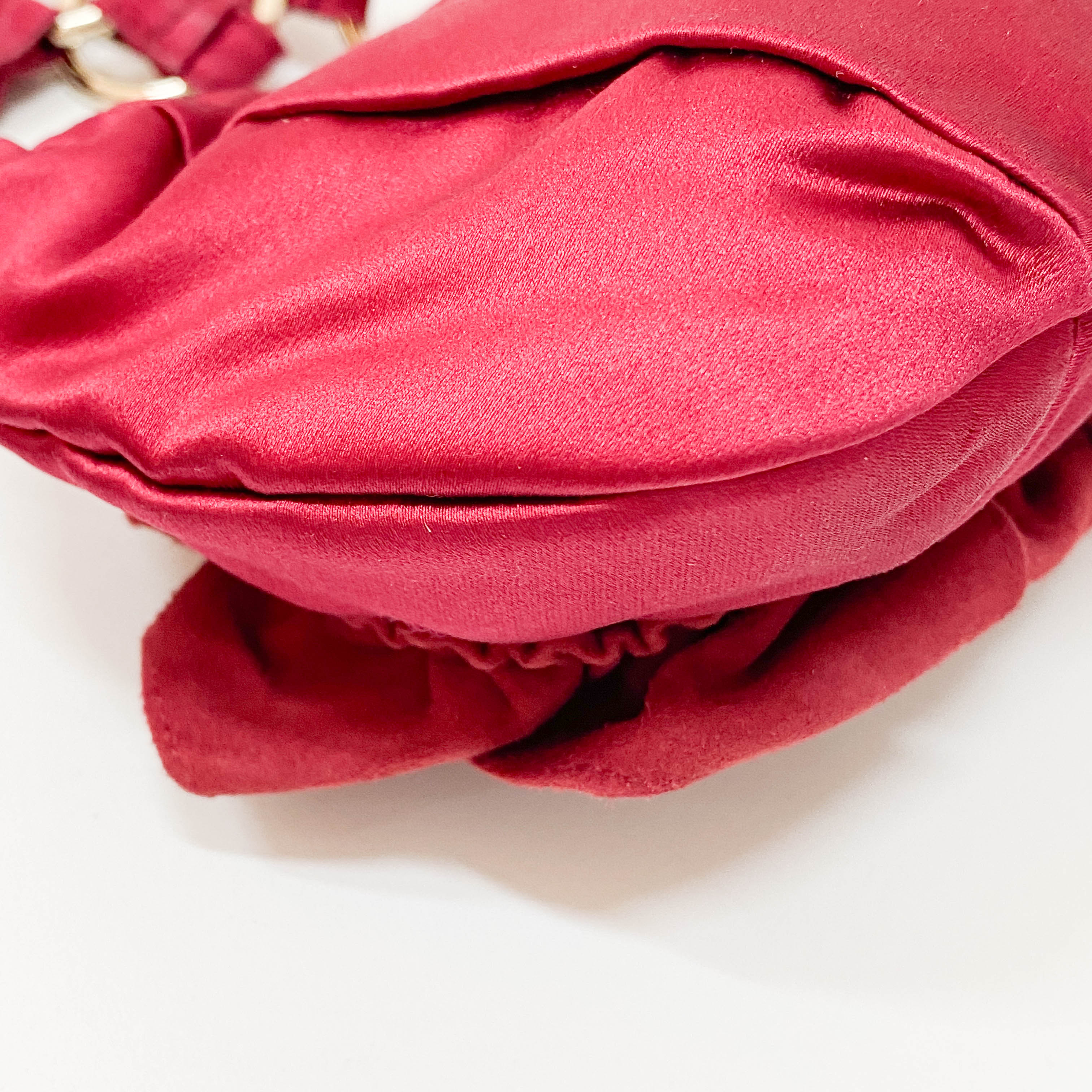 Rive Gauche Mini Red Satin Handbag