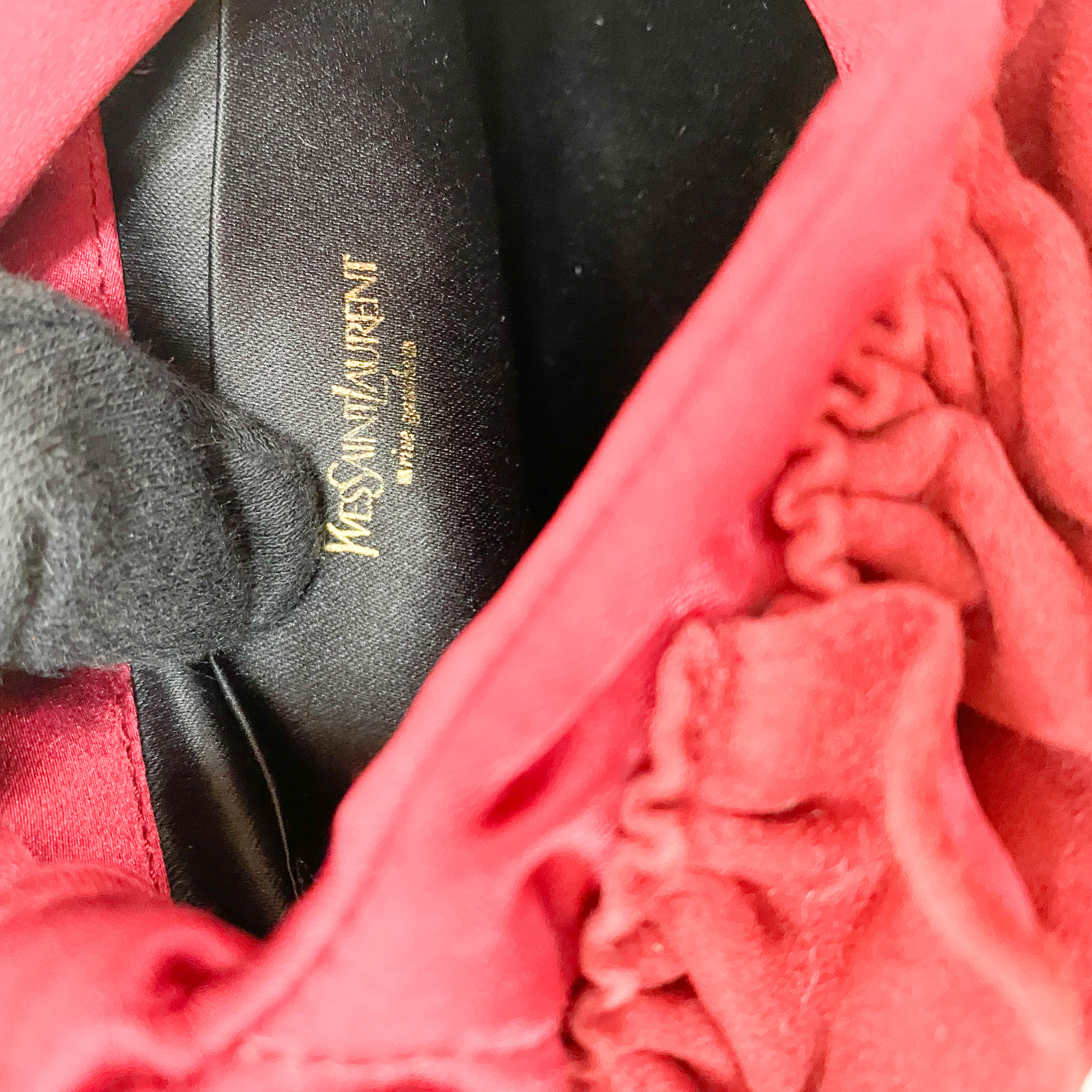 Rive Gauche Mini Red Satin Handbag