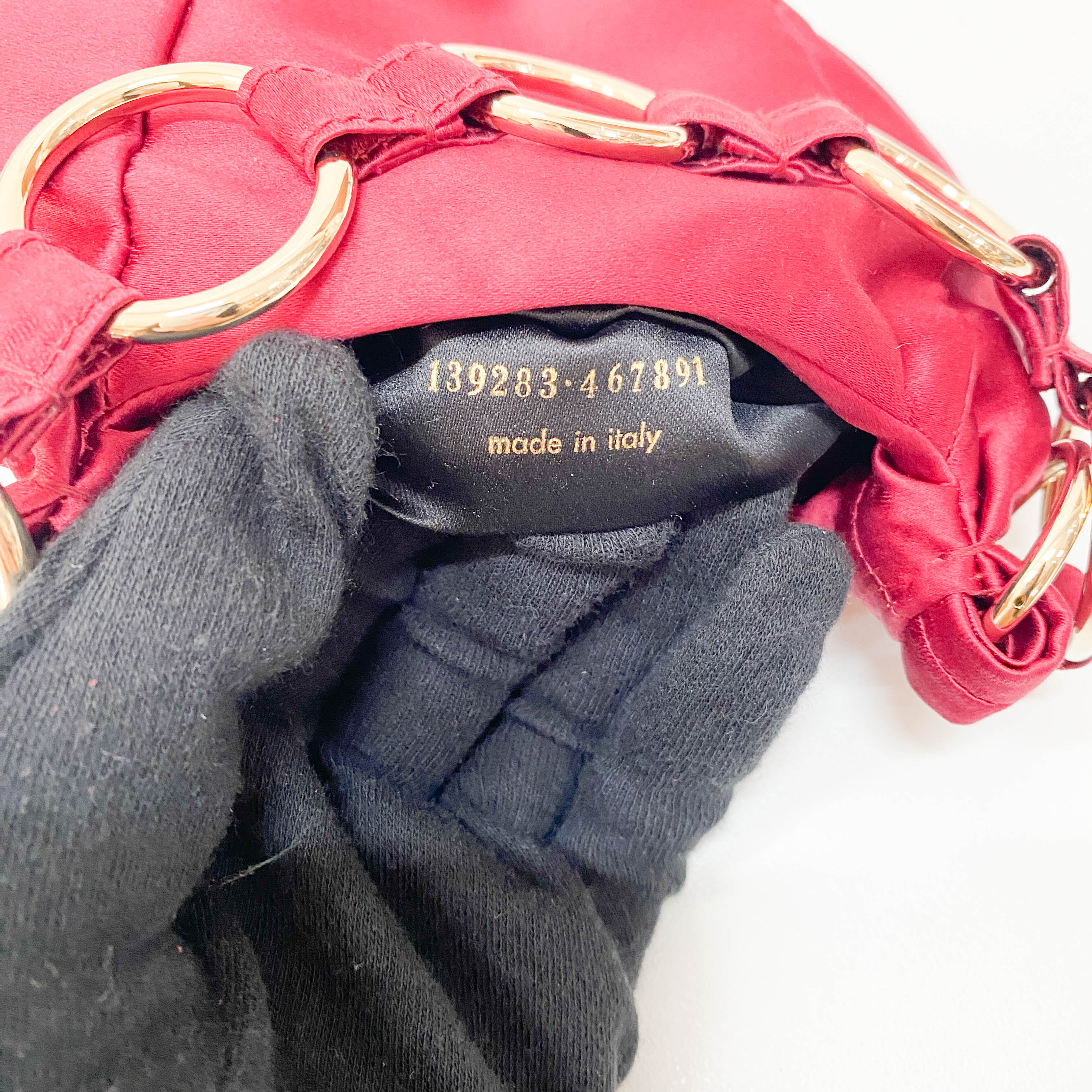 Rive Gauche Mini Red Satin Handbag