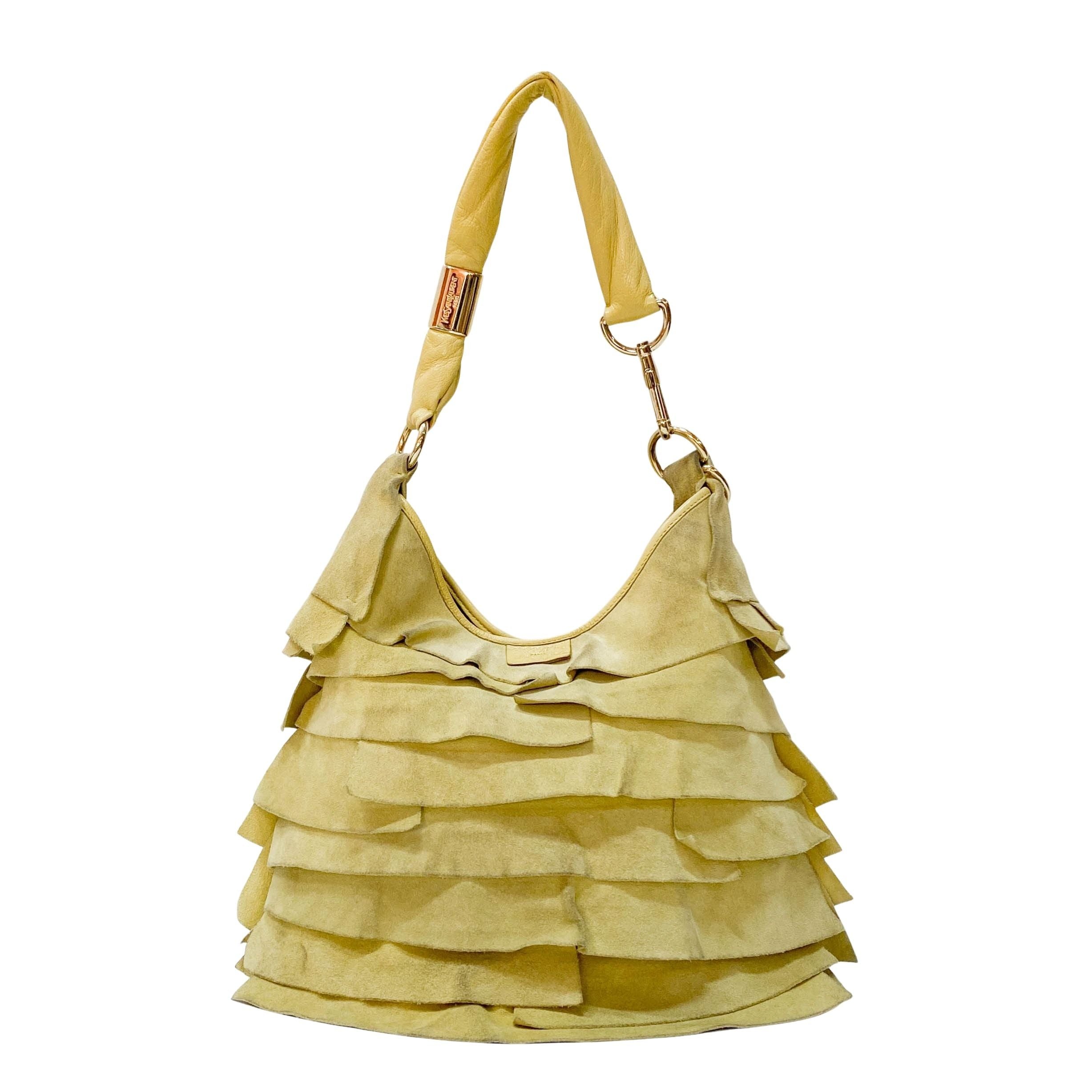 Sain-Tropez Yellow Suede Shoulder Bag