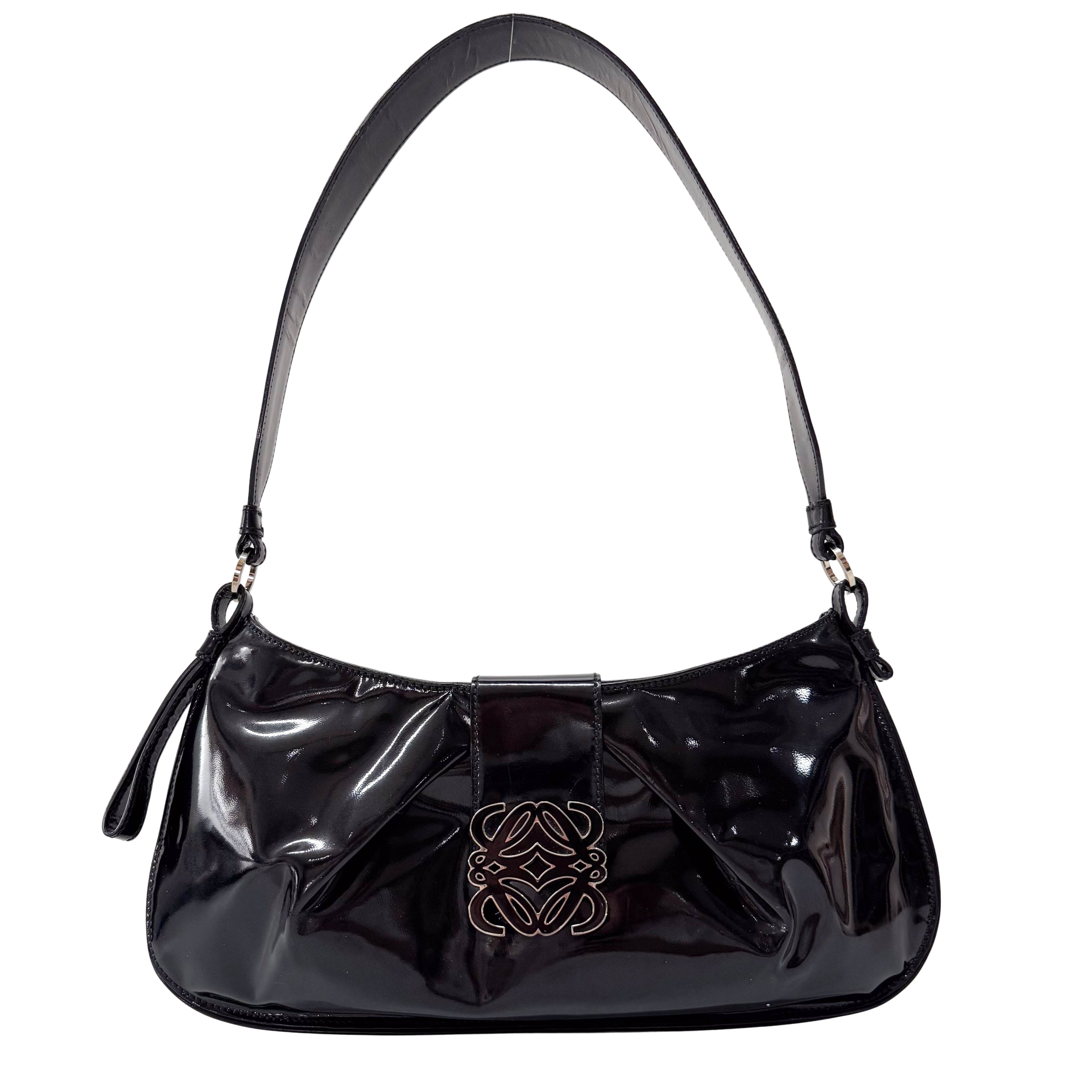 Black Patent Leather Shoulder Bag