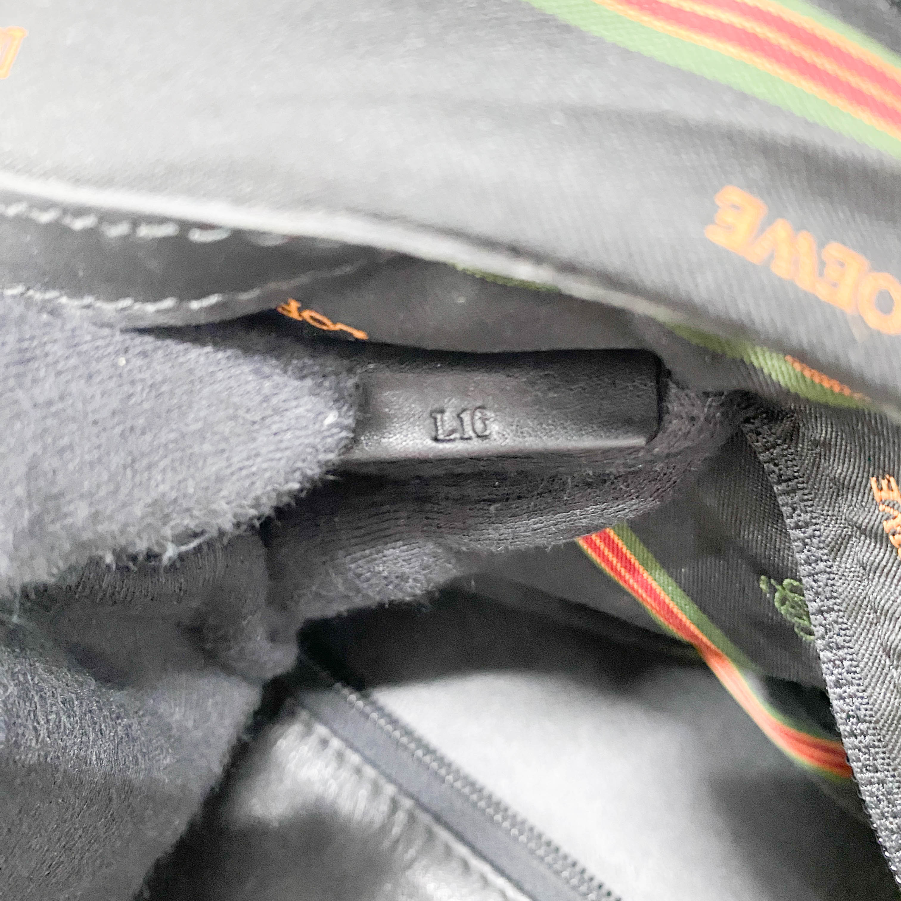 Anagram Black Leather Boston Travel Bag