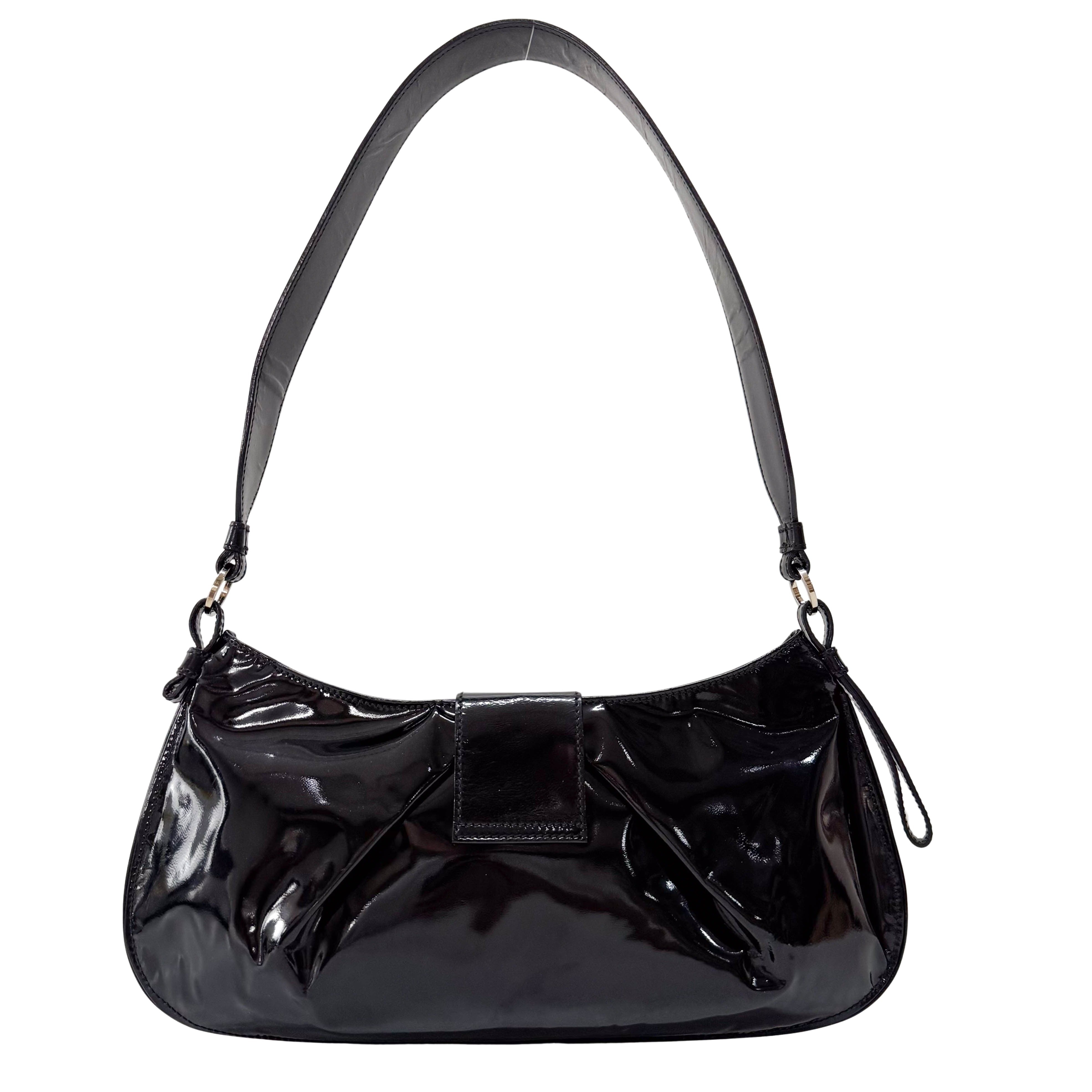 Black Patent Leather Shoulder Bag