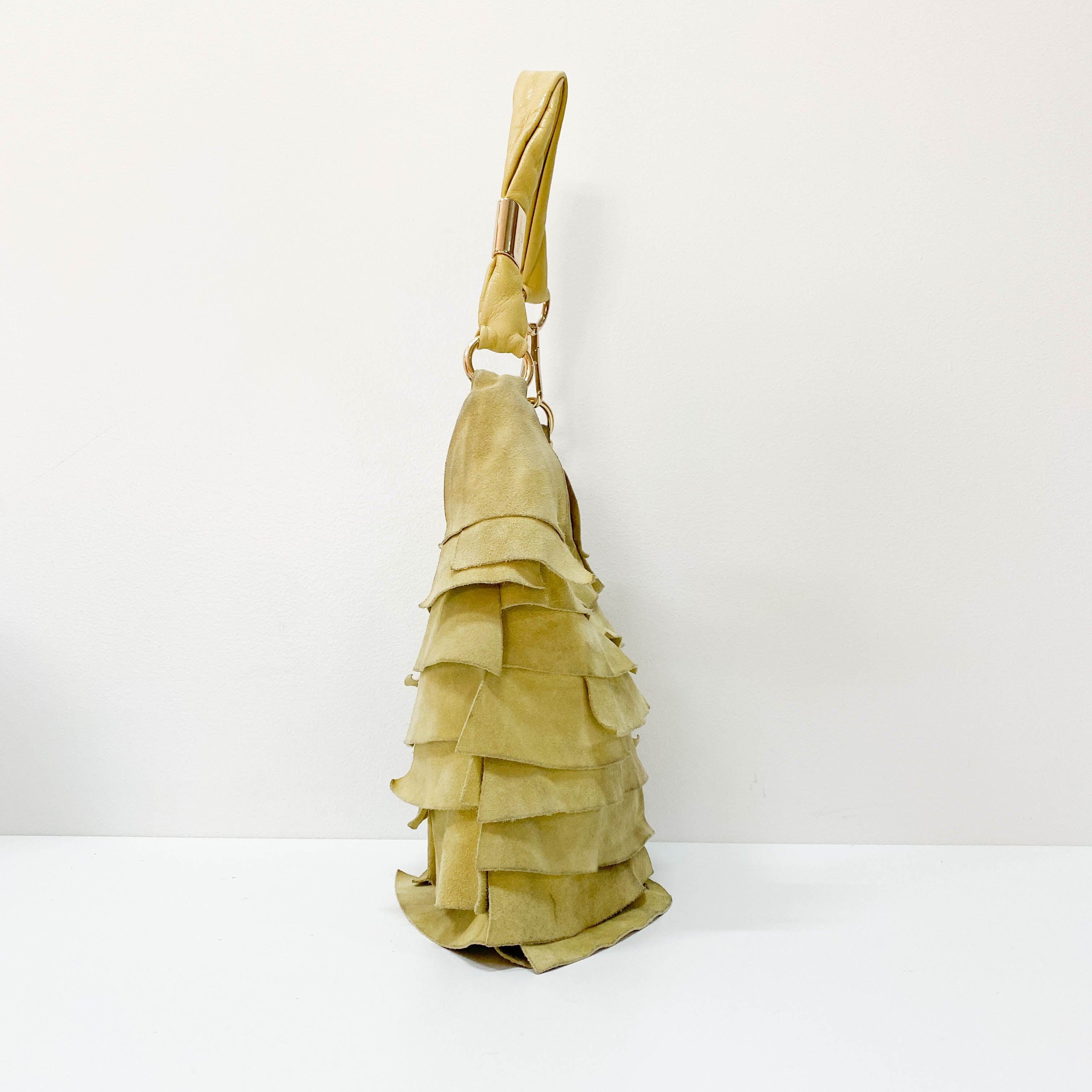 Sain-Tropez Yellow Suede Shoulder Bag