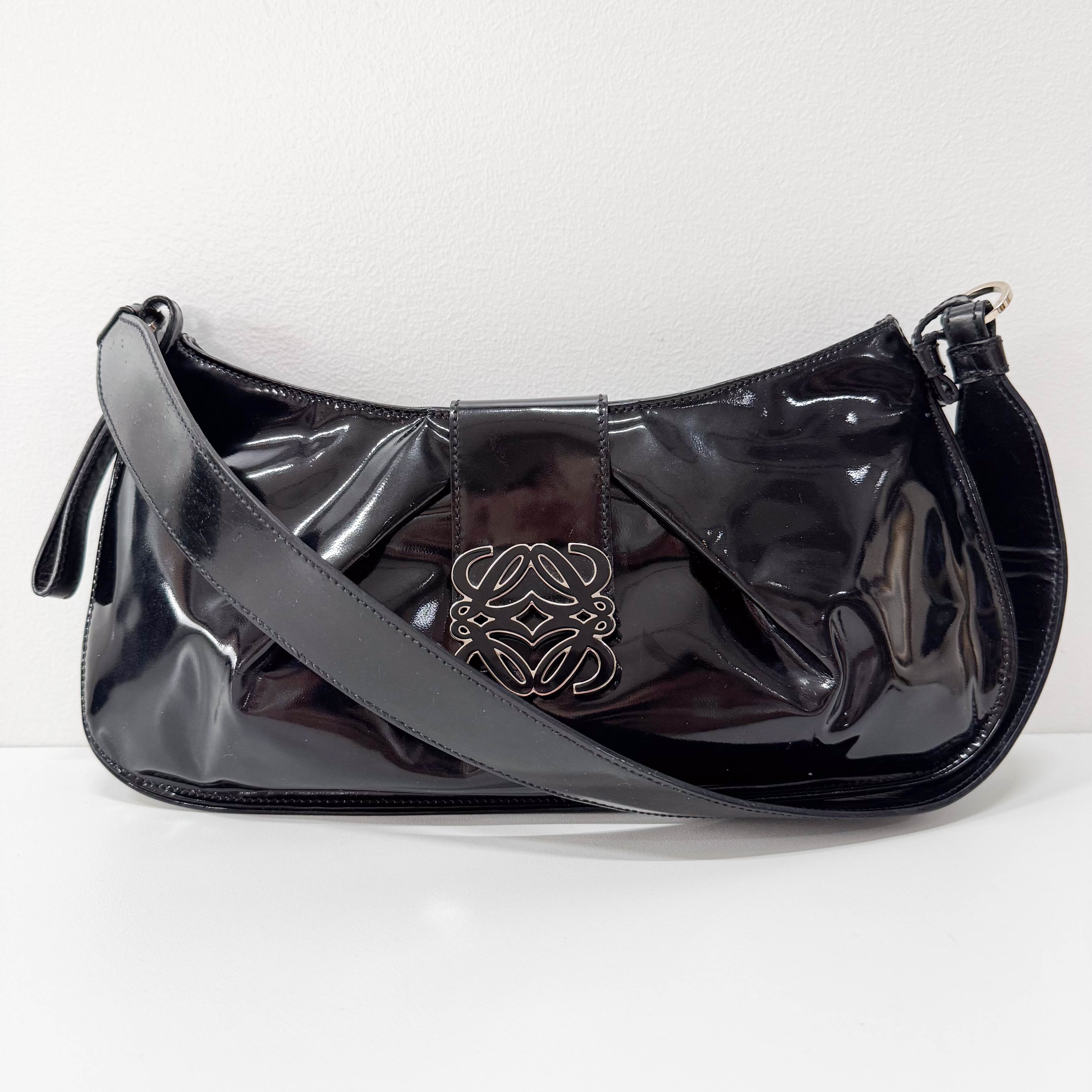 Black Patent Leather Shoulder Bag
