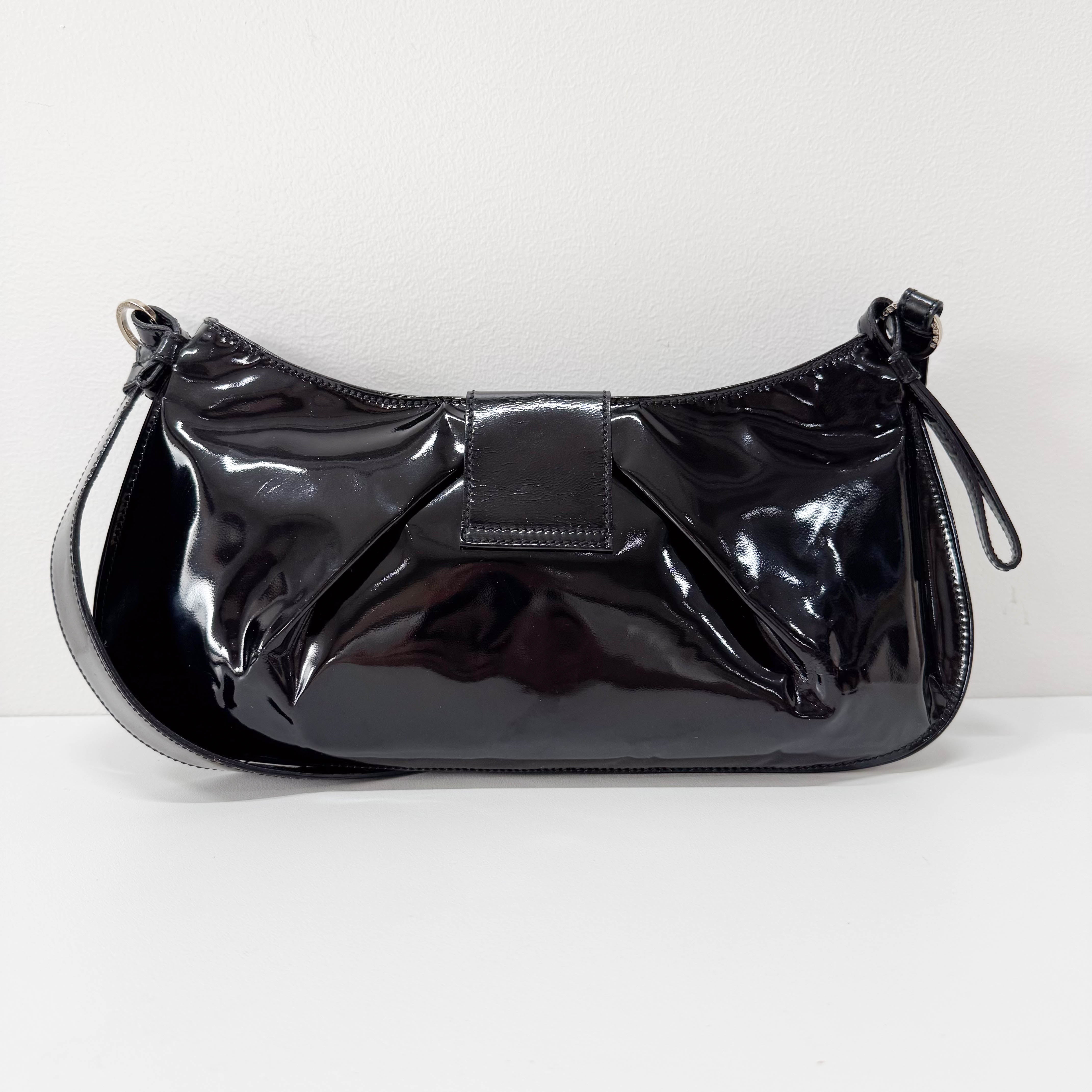 Black Patent Leather Shoulder Bag