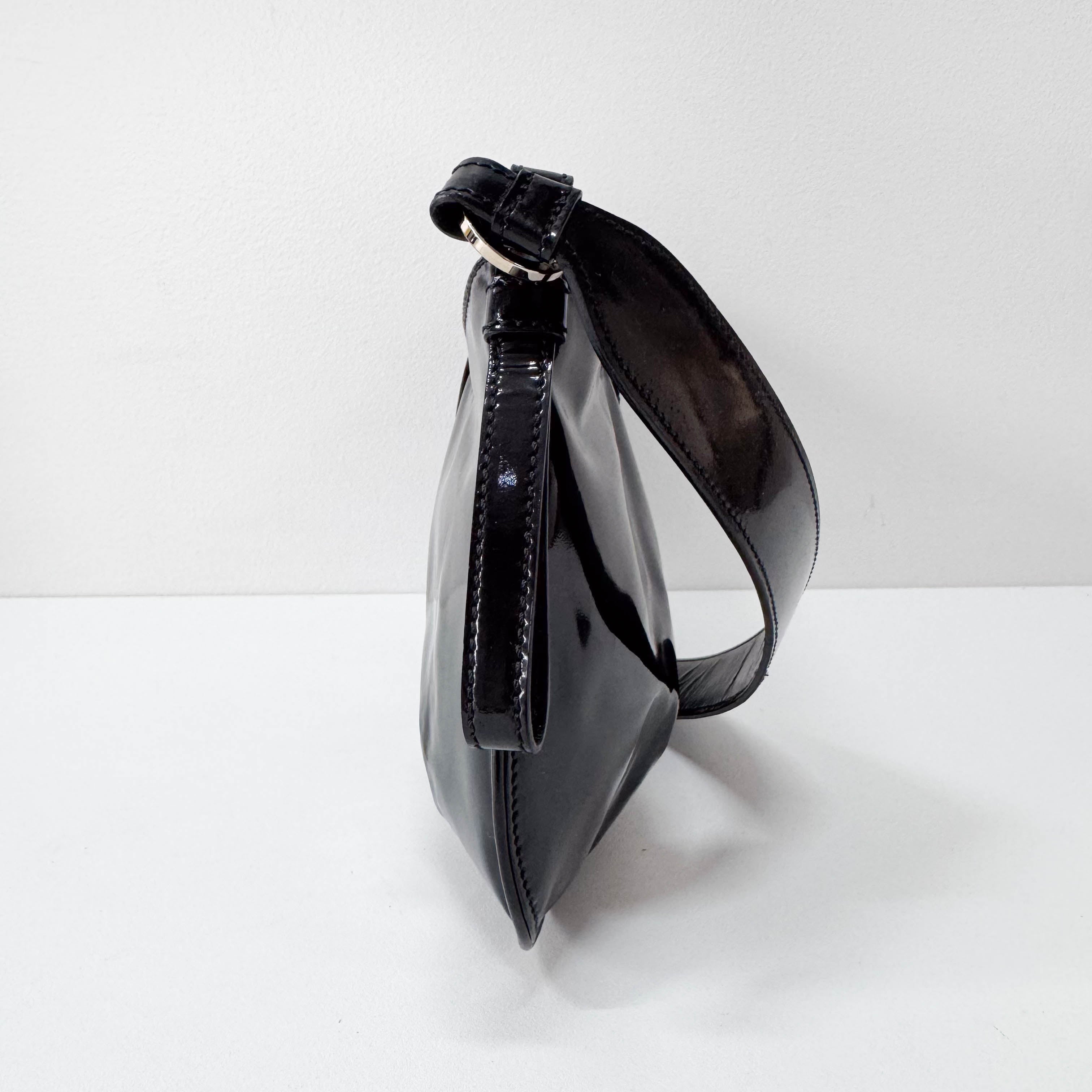 Black Patent Leather Shoulder Bag