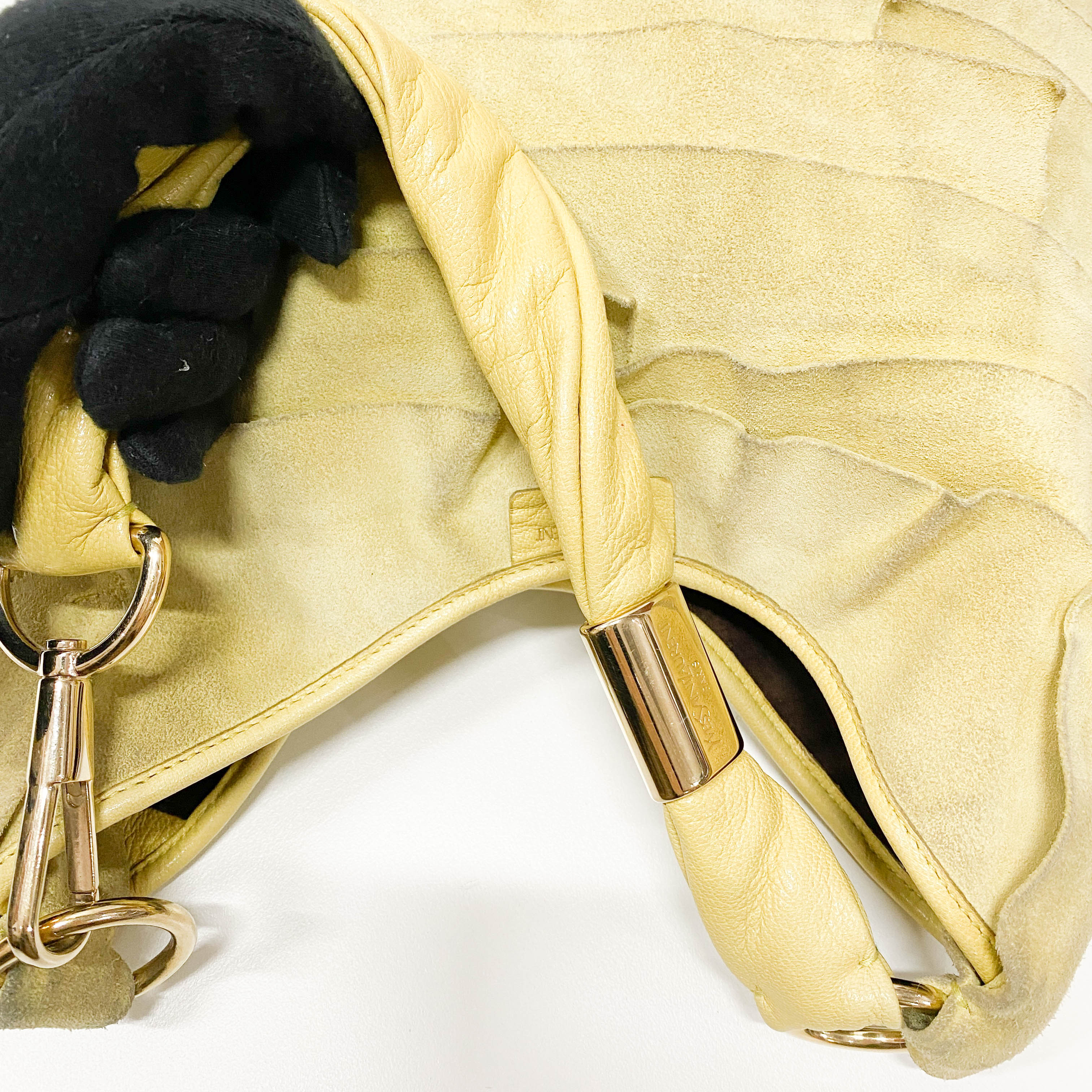 Sain-Tropez Yellow Suede Shoulder Bag