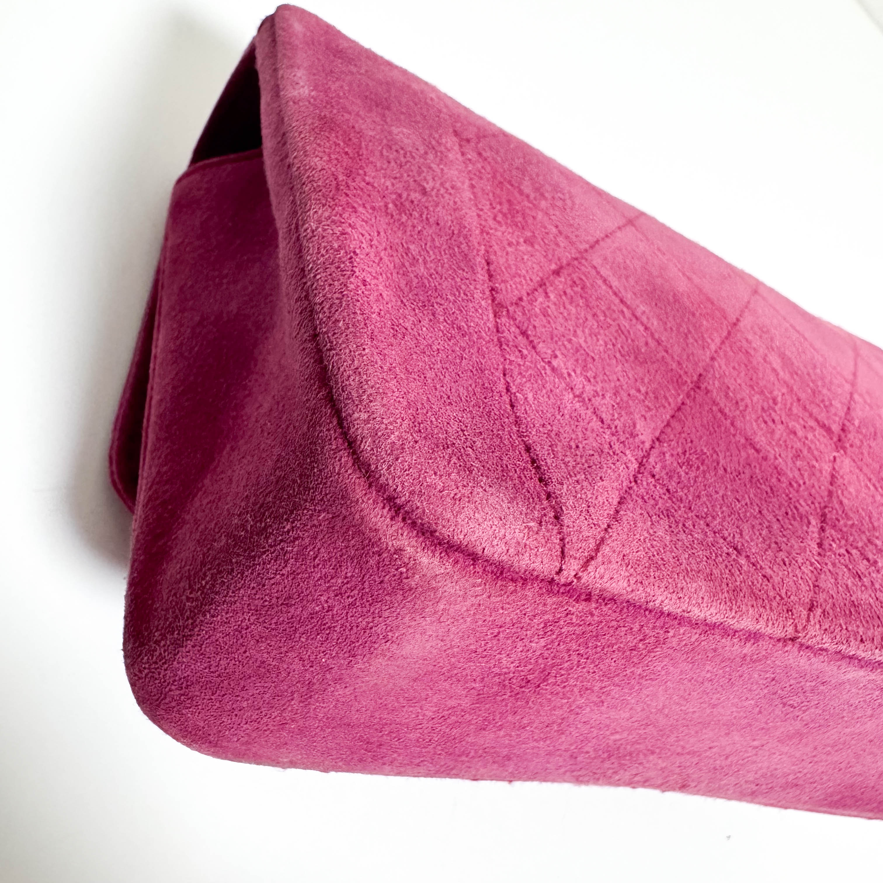 Diana Purple Suede Quilted Single Flap Bijoux Chain Shoulder Bag